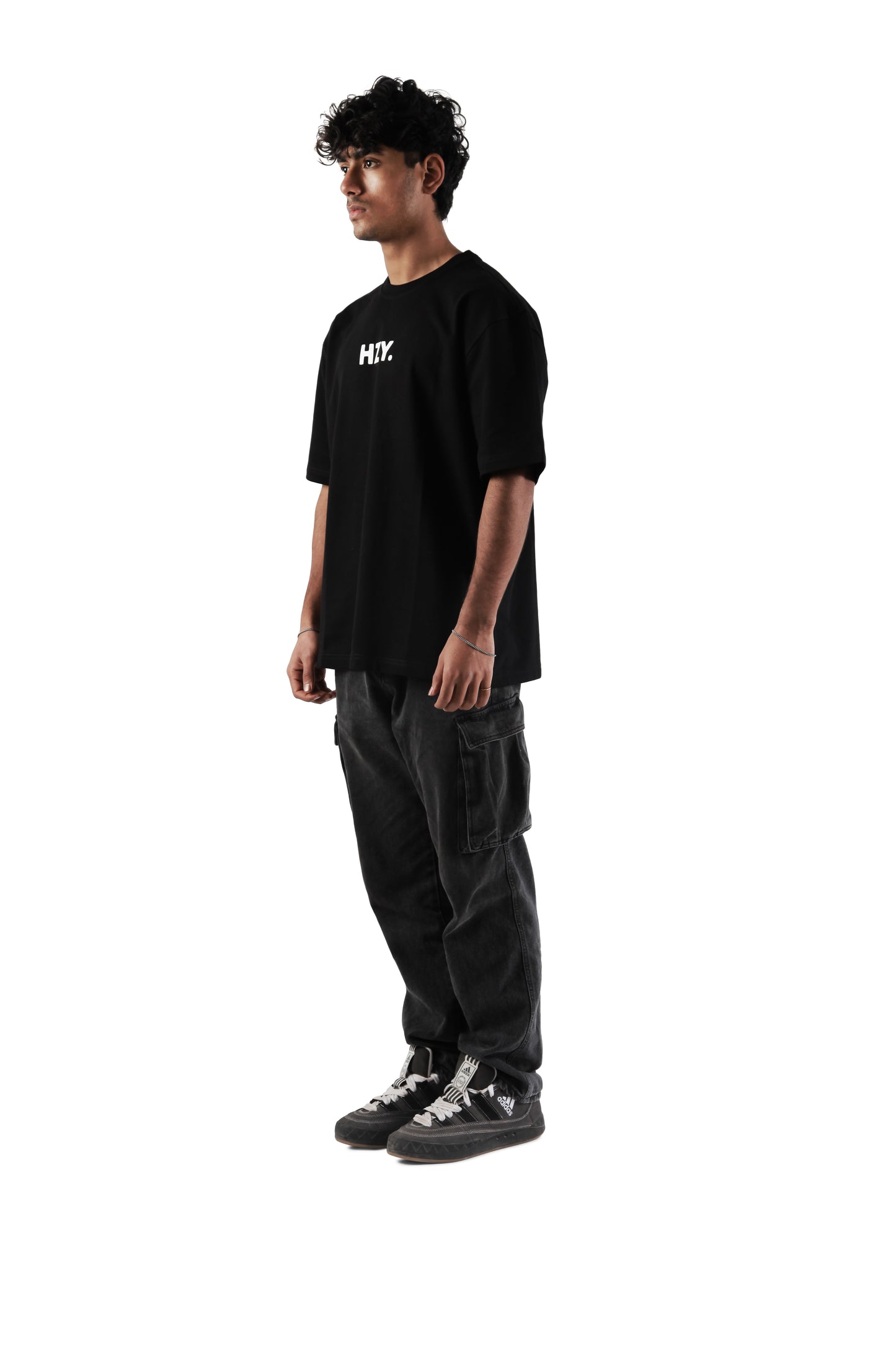 Identity Crisis Reflective Black Oversized T-Shirt