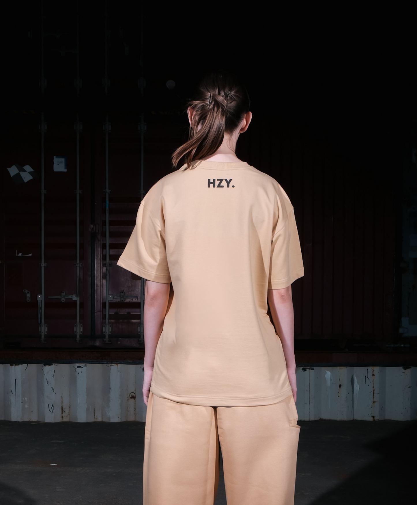 FKD Print Beige Oversized Unisex T-Shirt with Puff Print