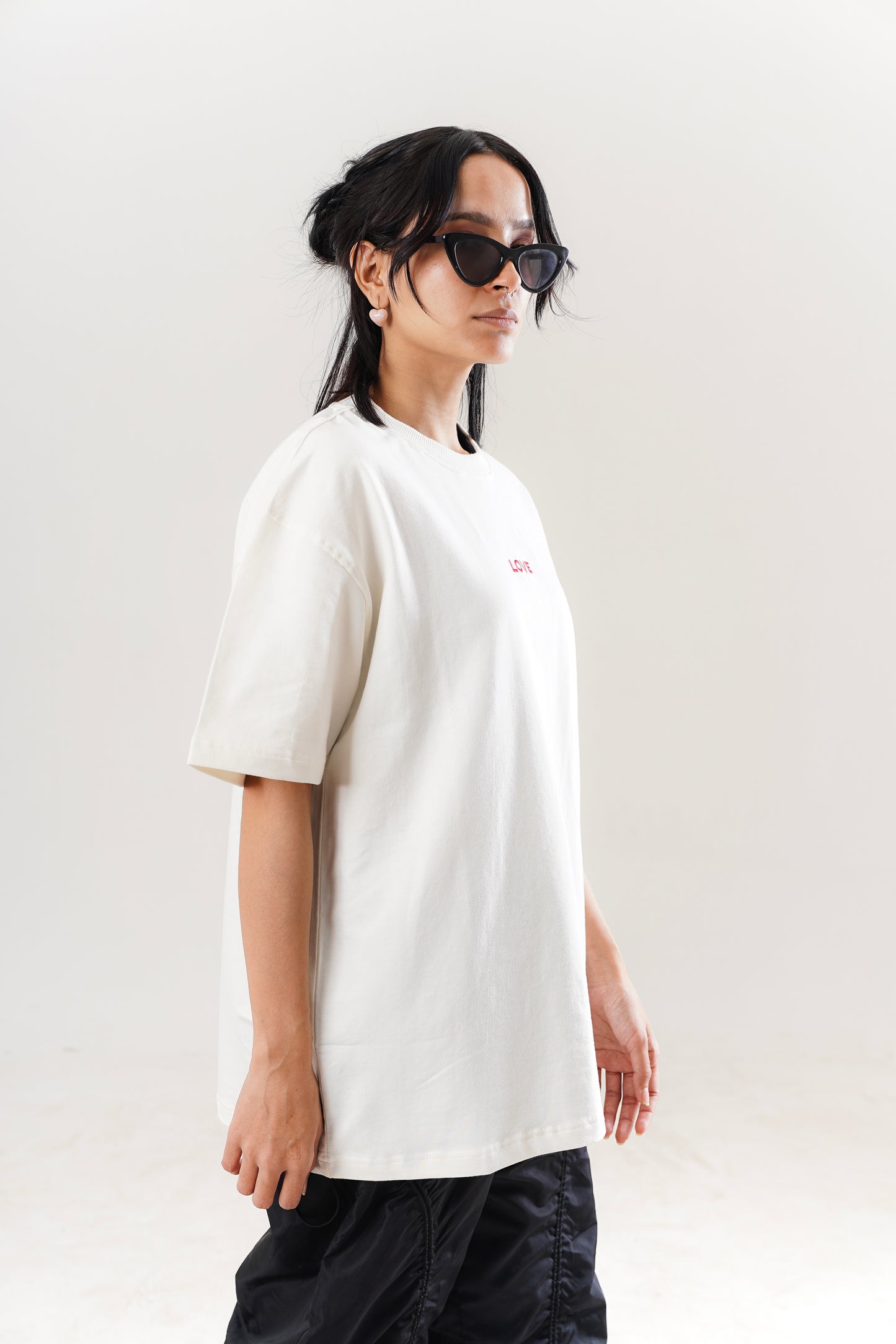 Love White Oversized Tee
