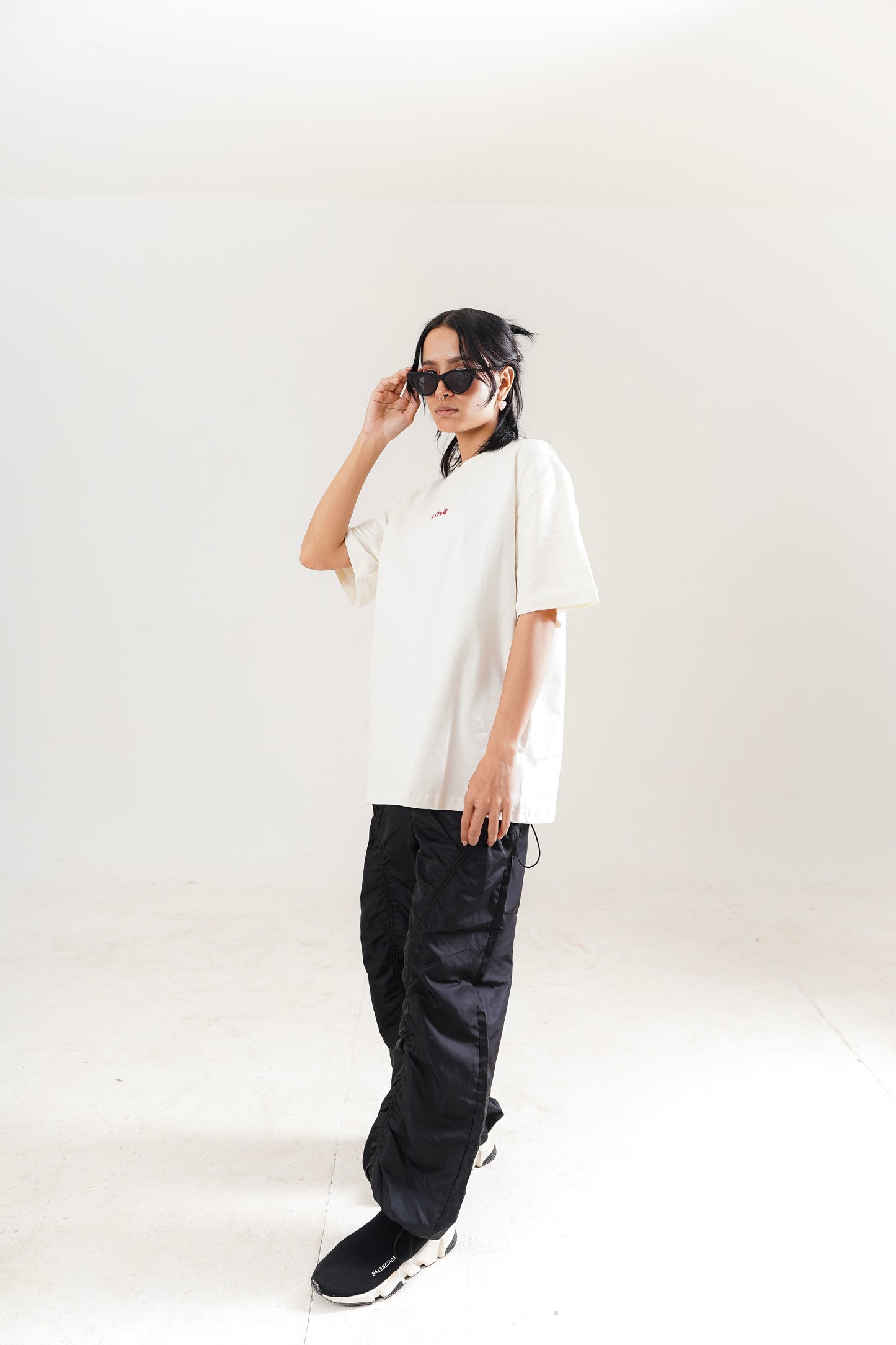 Love White Oversized Tee