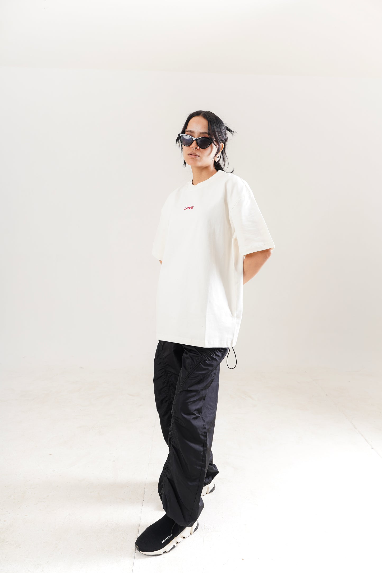 Love White Oversized Tee