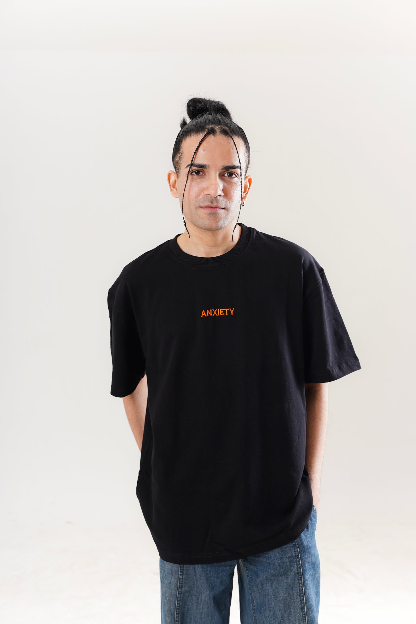 Anxiety Black Oversized Tee | Comfort Meets Streetwear