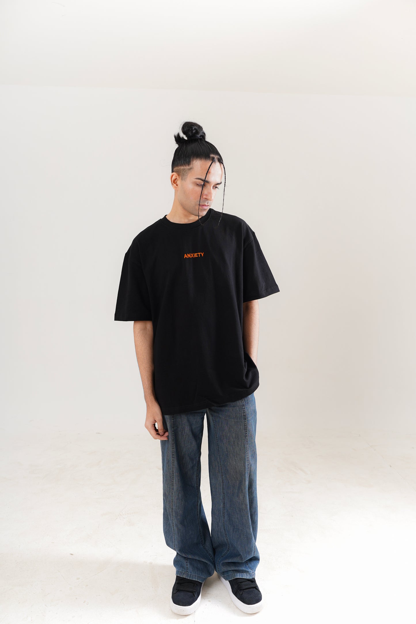 Anxiety Black Oversized Tee | Comfort Meets Streetwear