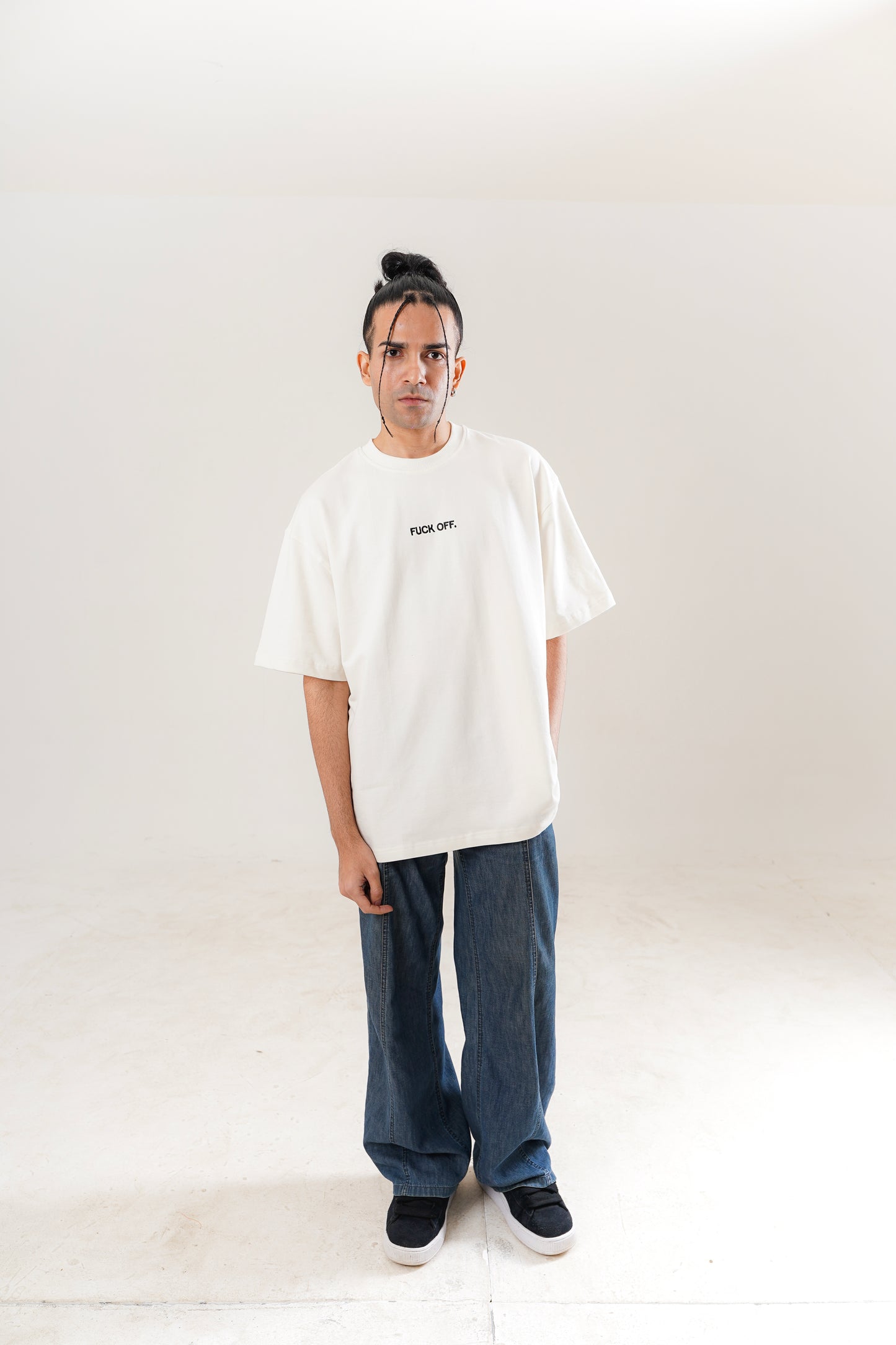 White F**k Off Oversized Tee