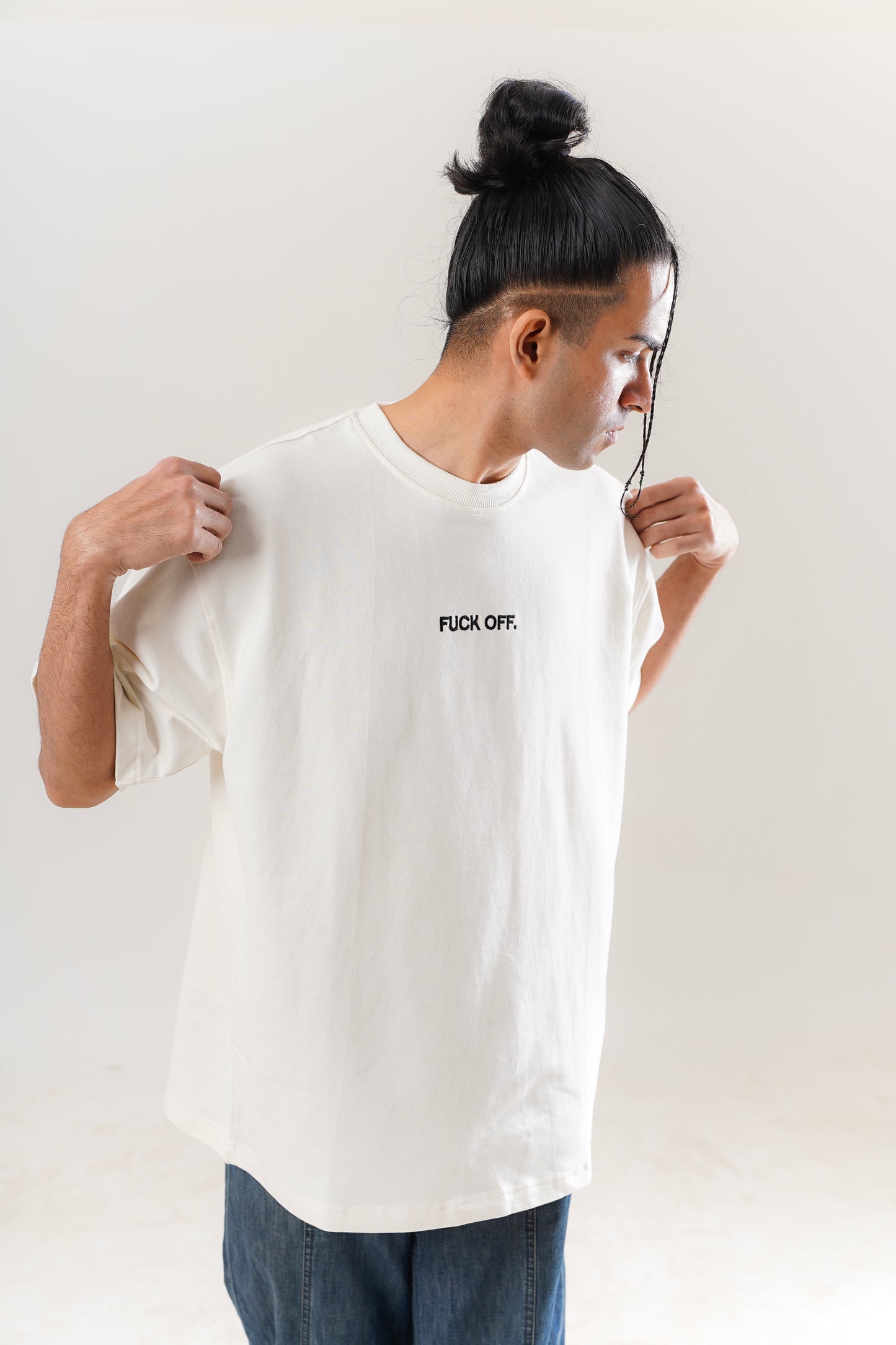 White F**k Off Oversized Tee