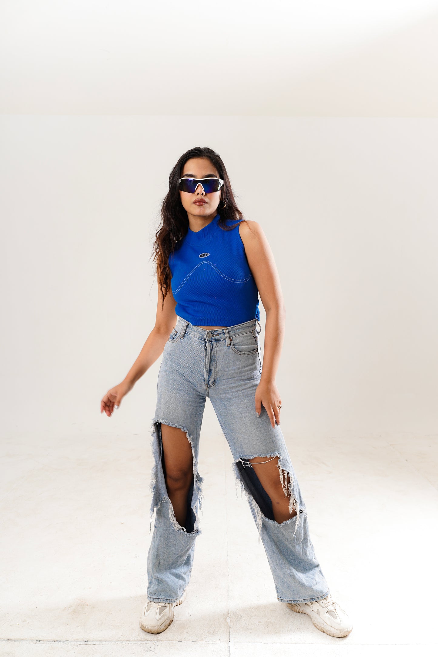 Basic Blue Crop Top – Calm & Casual