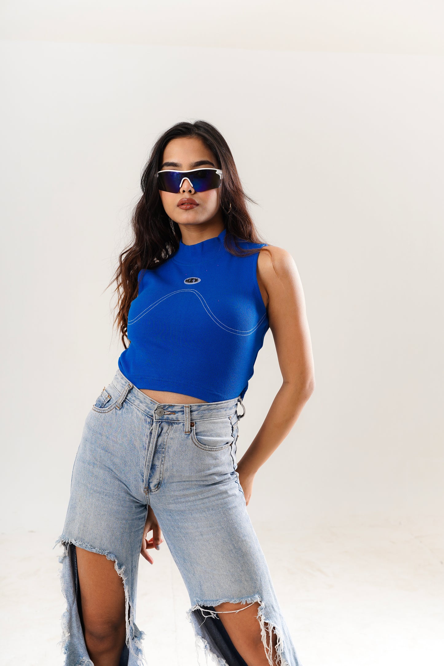 Basic Blue Crop Top – Calm & Casual
