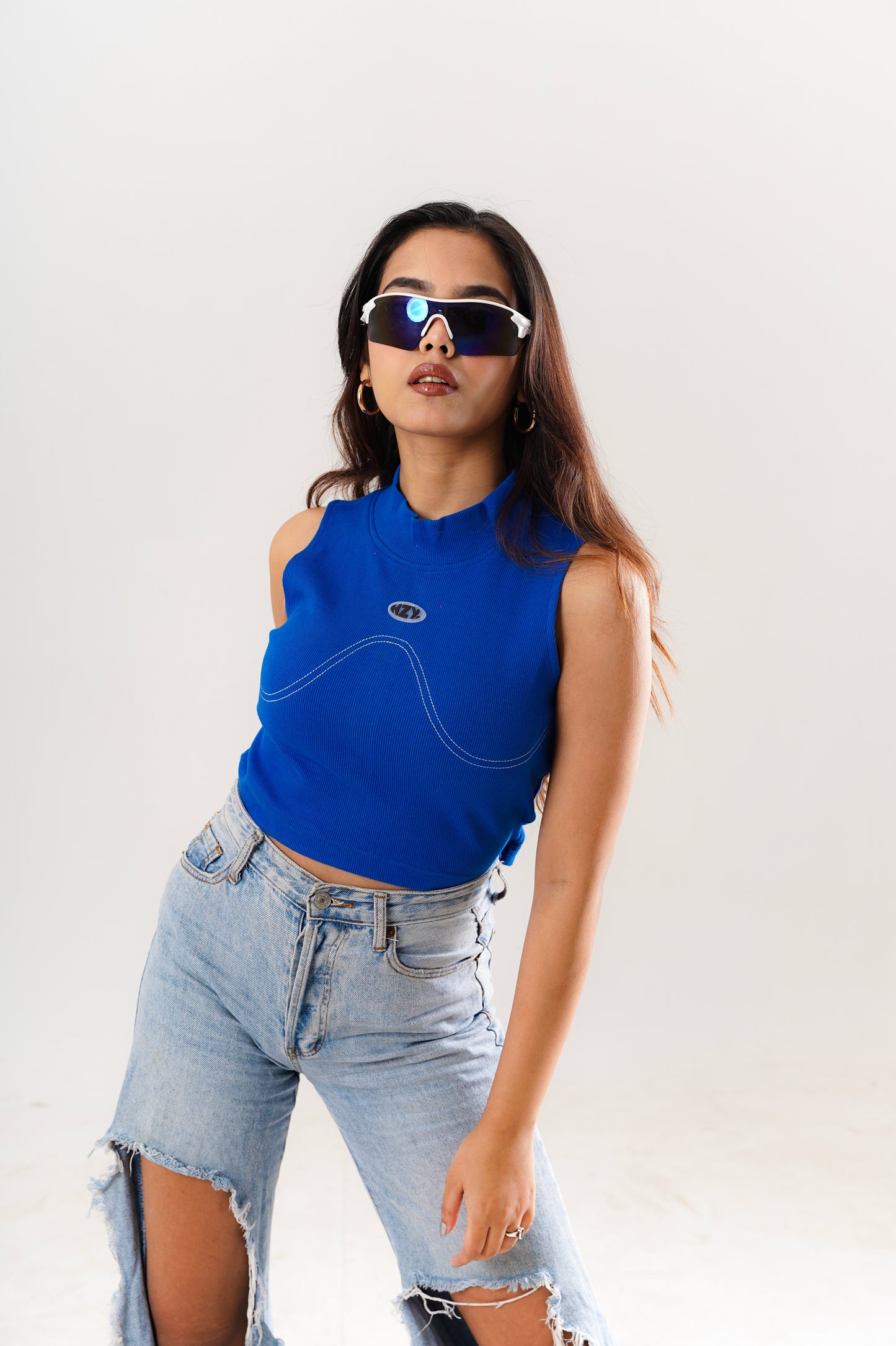 Basic Blue Crop Top – Calm & Casual