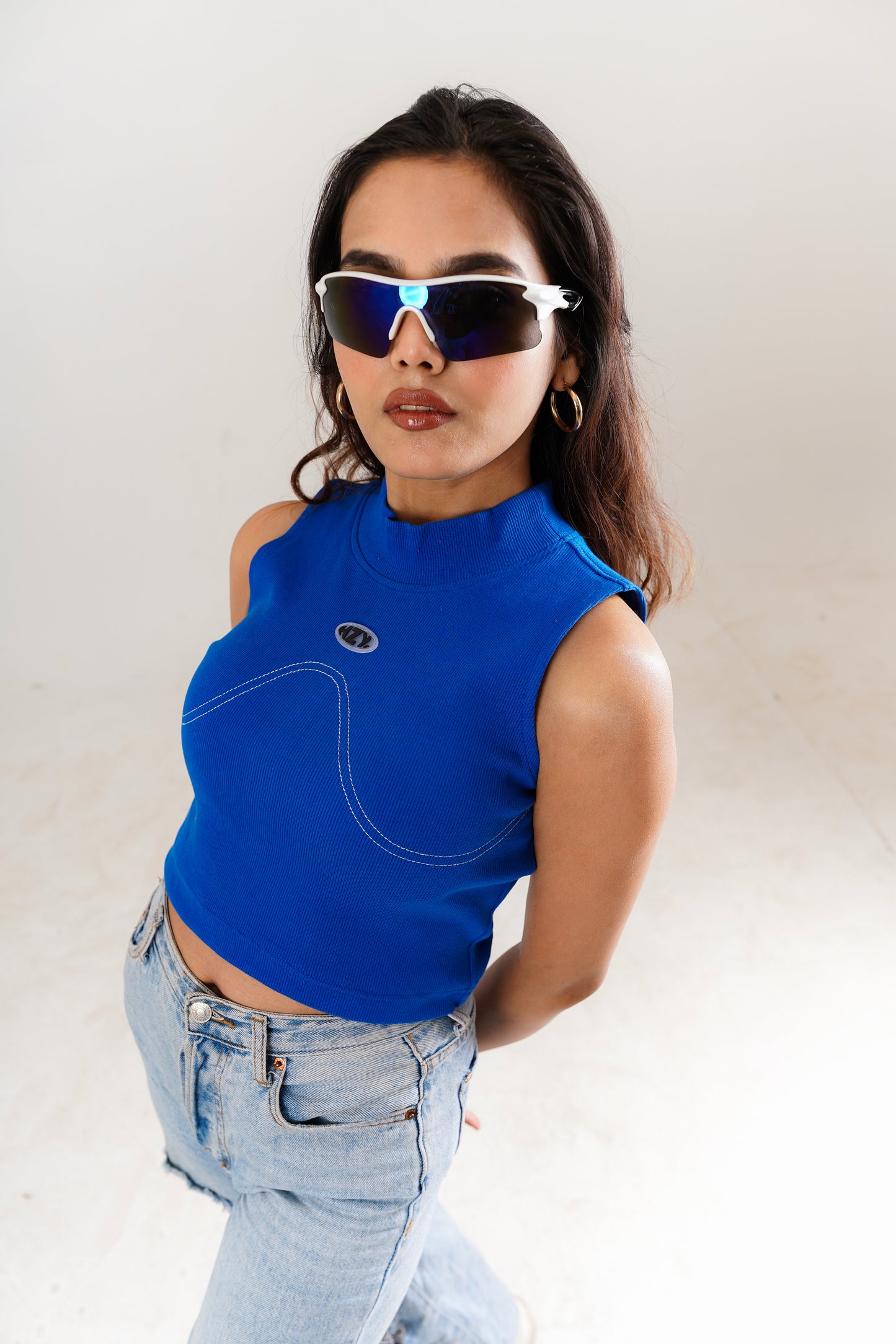 Basic Blue Crop Top – Calm & Casual
