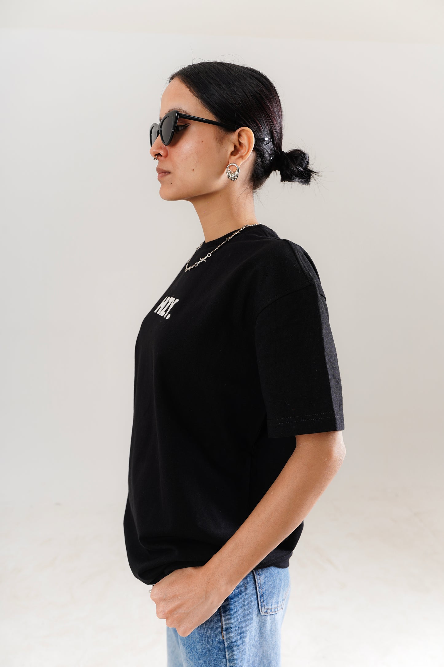 Identity Crisis Reflective Black Oversized T-Shirt