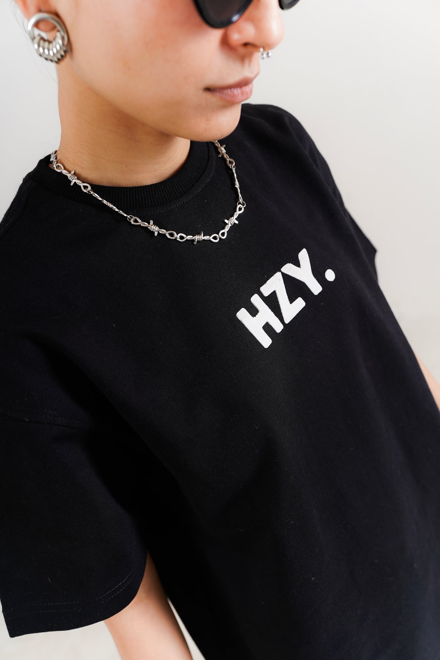 Identity Crisis Reflective Black Oversized T-Shirt