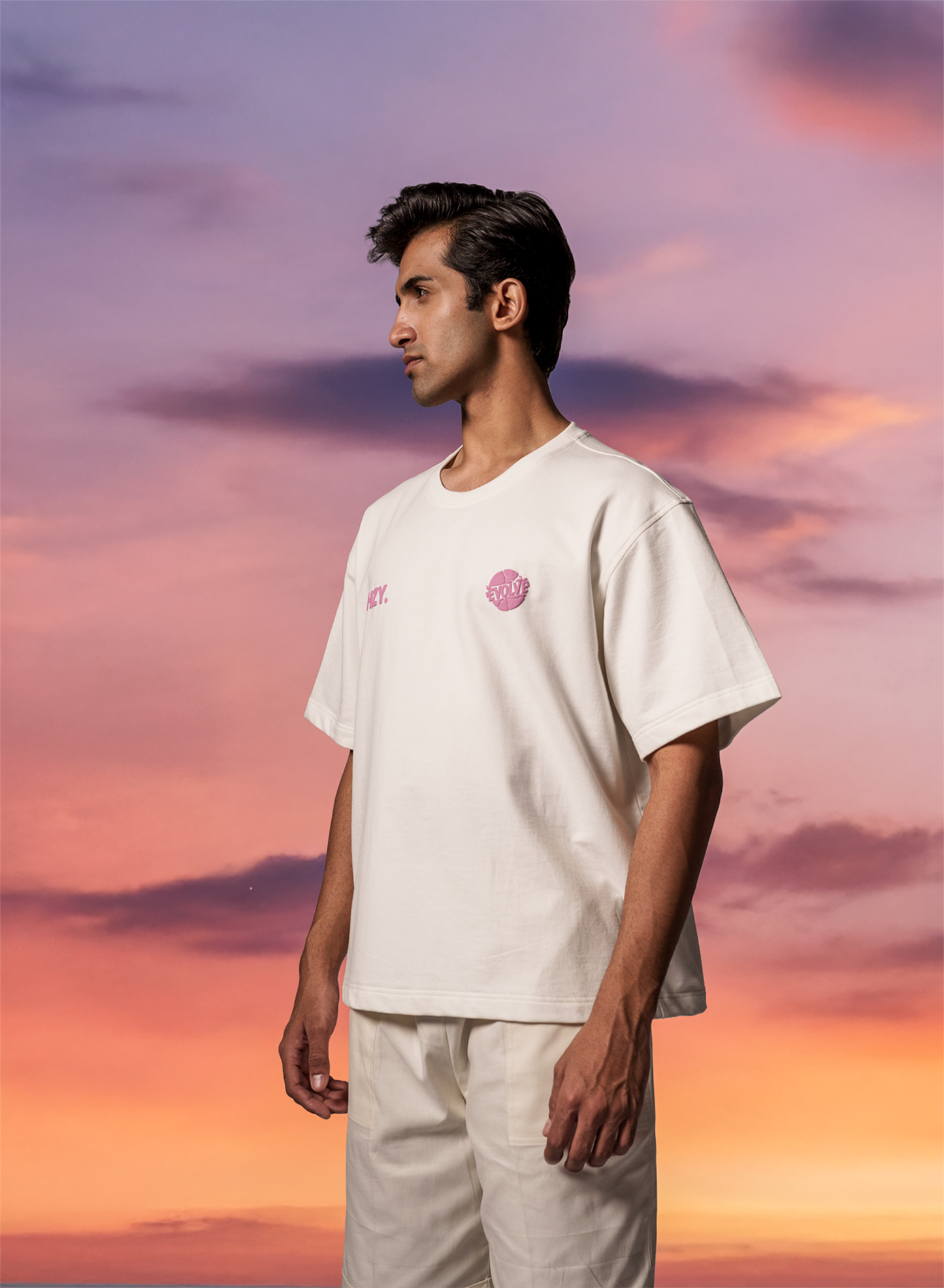 Manipulative Mayhem Off-White Puff Print Oversized T-Shirt