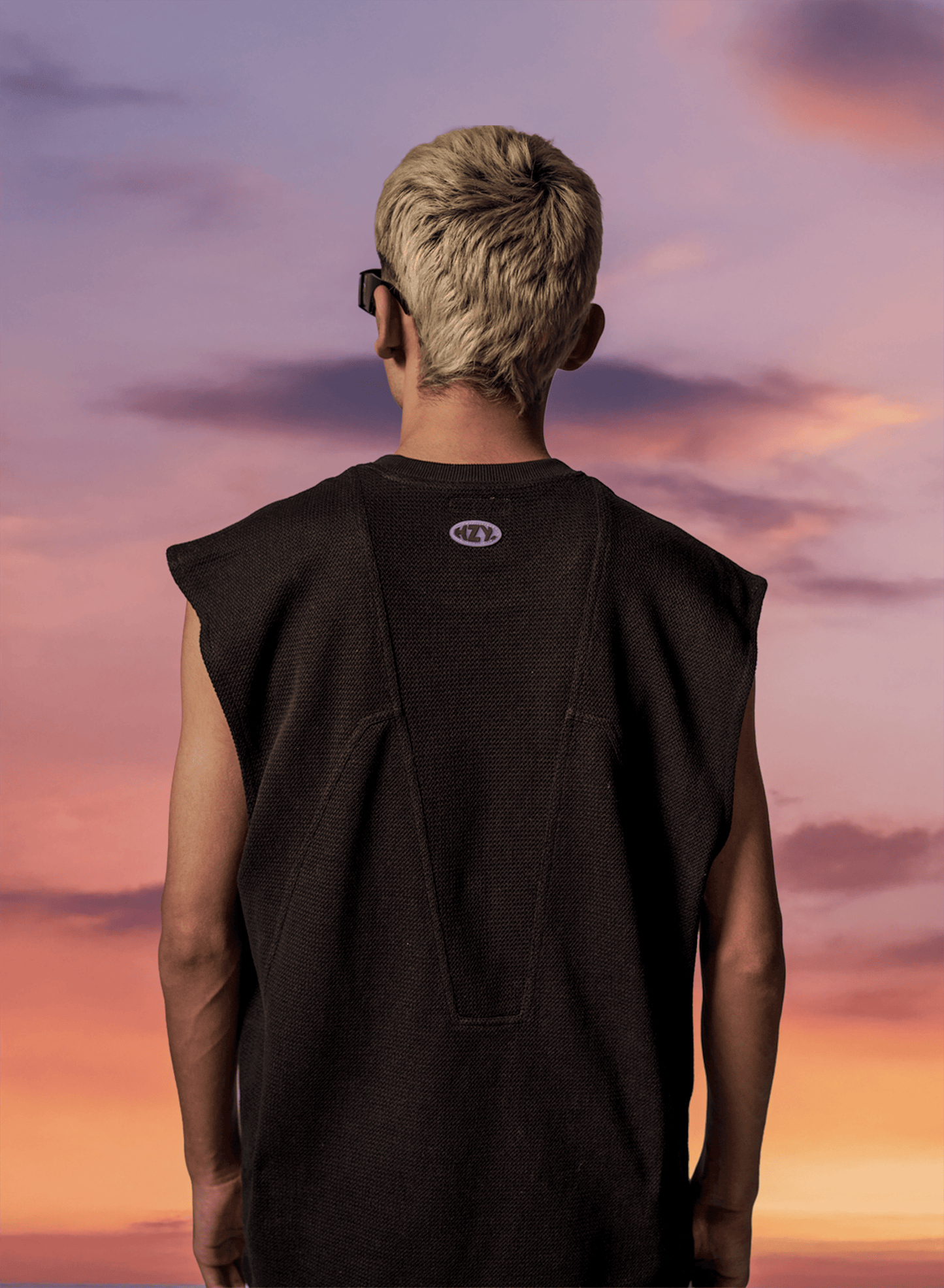 Unisex Oversized jacquard knit vest
