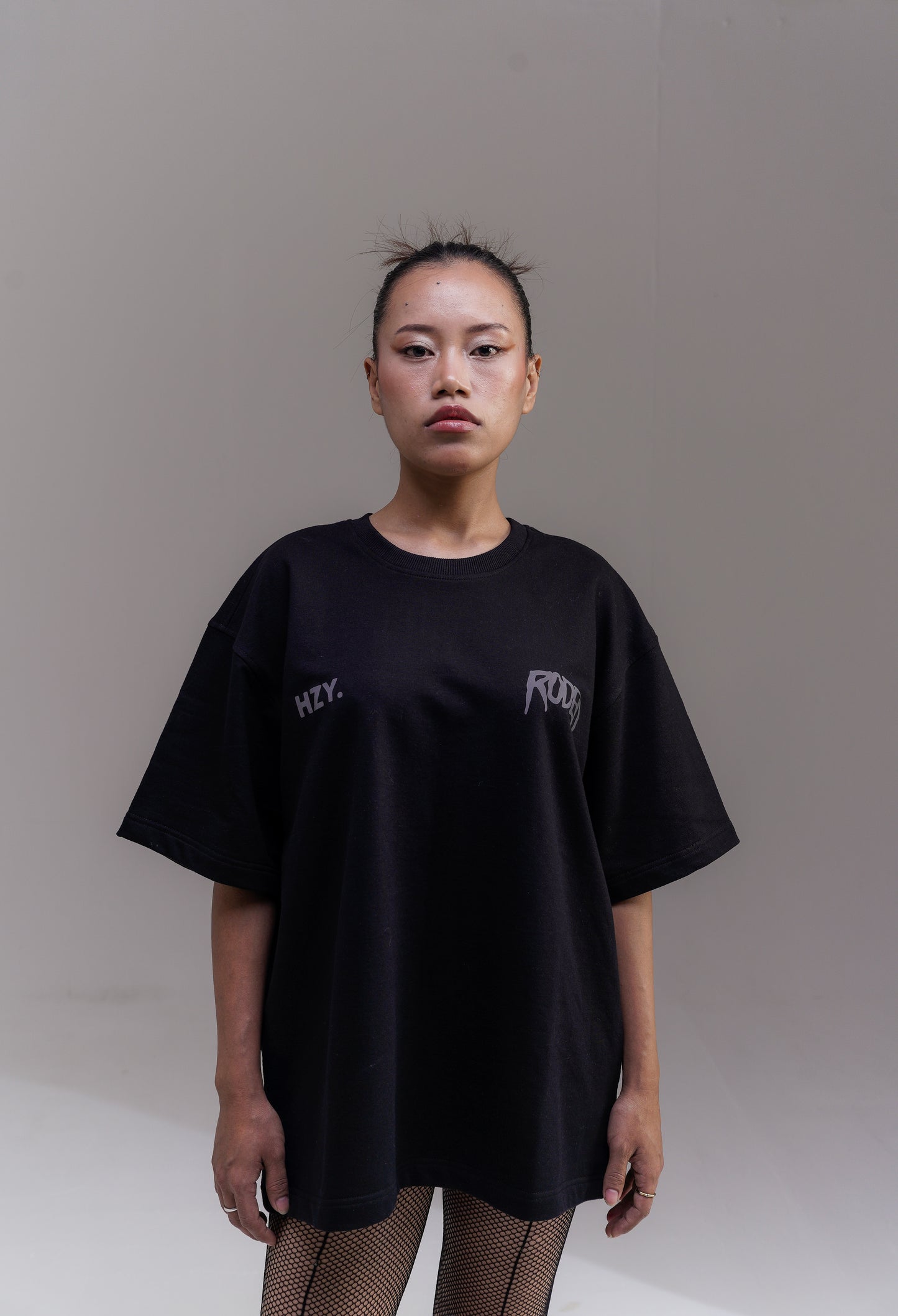 Rodeo Black Reflective Oversized Tee