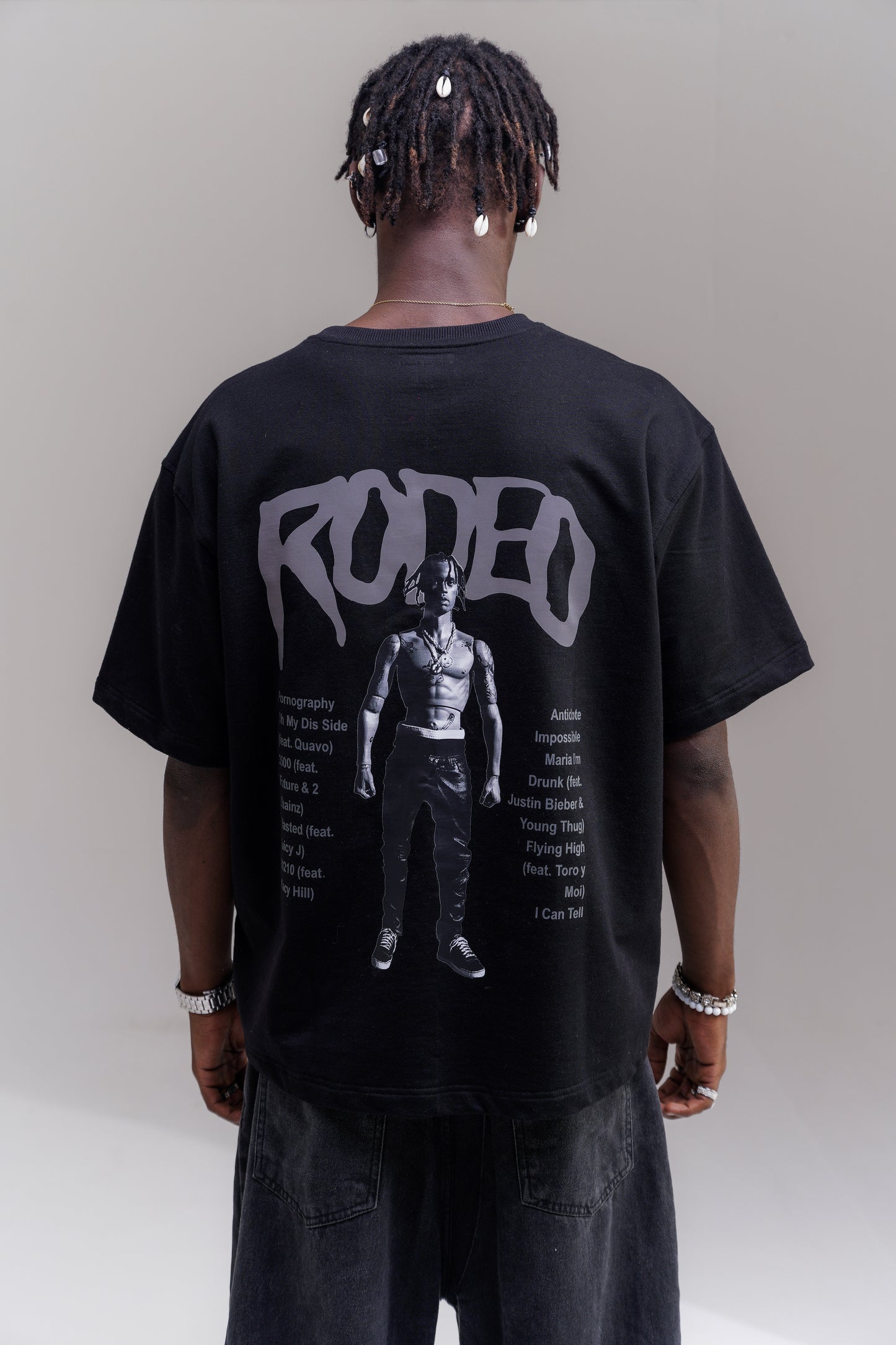 Rodeo Black Reflective Oversized Tee