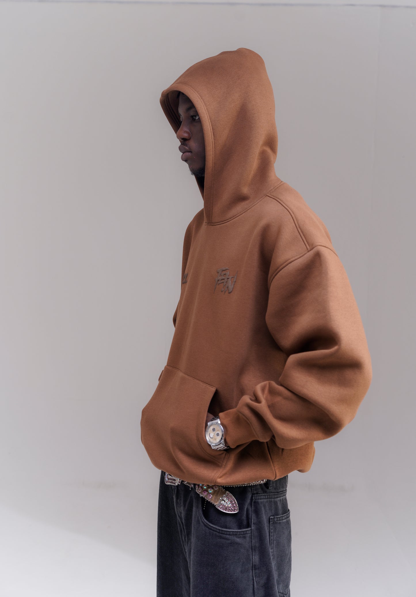 Fein Puff Brown Oversized Hoodie