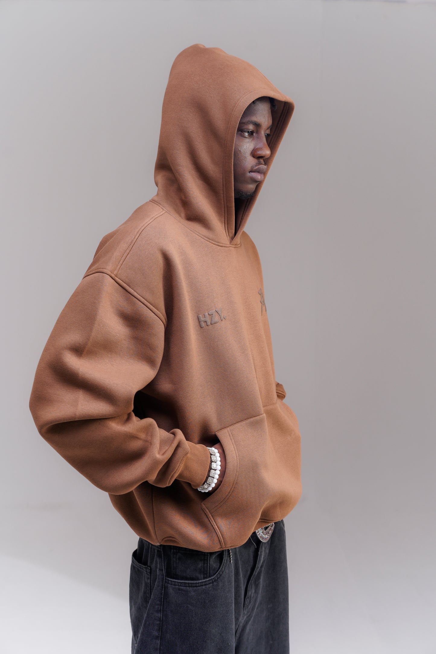Fein Puff Brown Oversized Hoodie