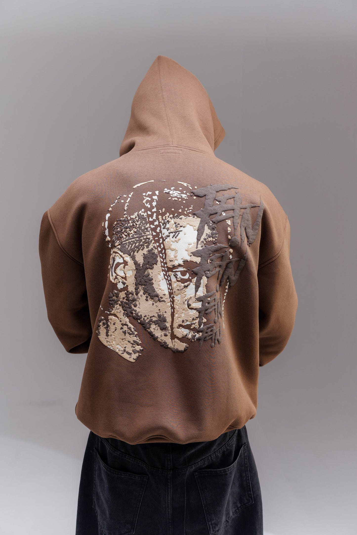 Fein Puff Brown Oversized Hoodie