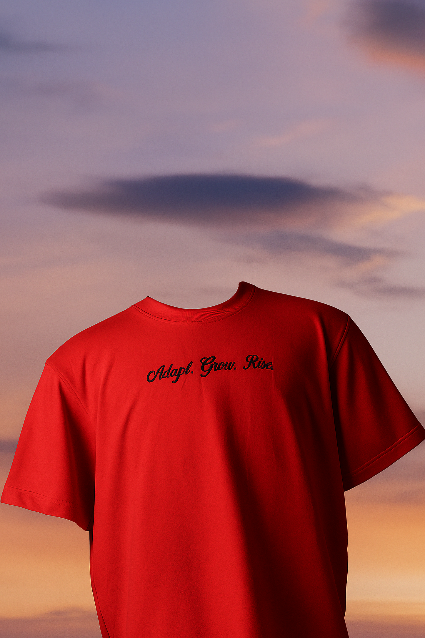 Evolve Eternal Bloom Red Oversized Embroidered T-Shirt