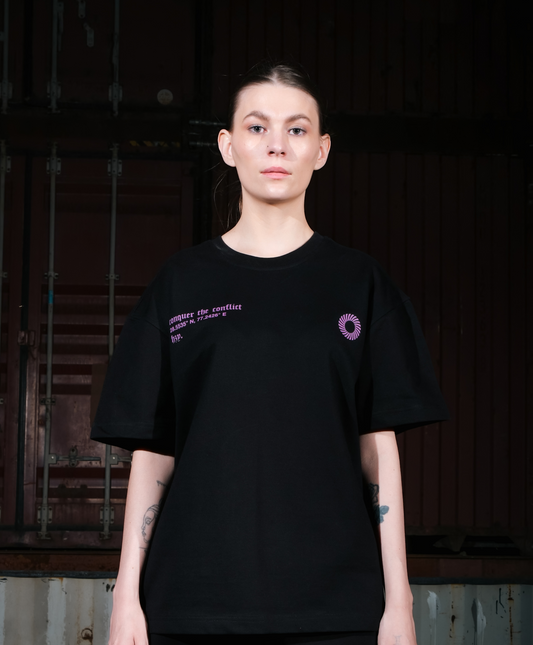 Reveraph Unisex Black Oversized T-Shirt | Minimal Style
