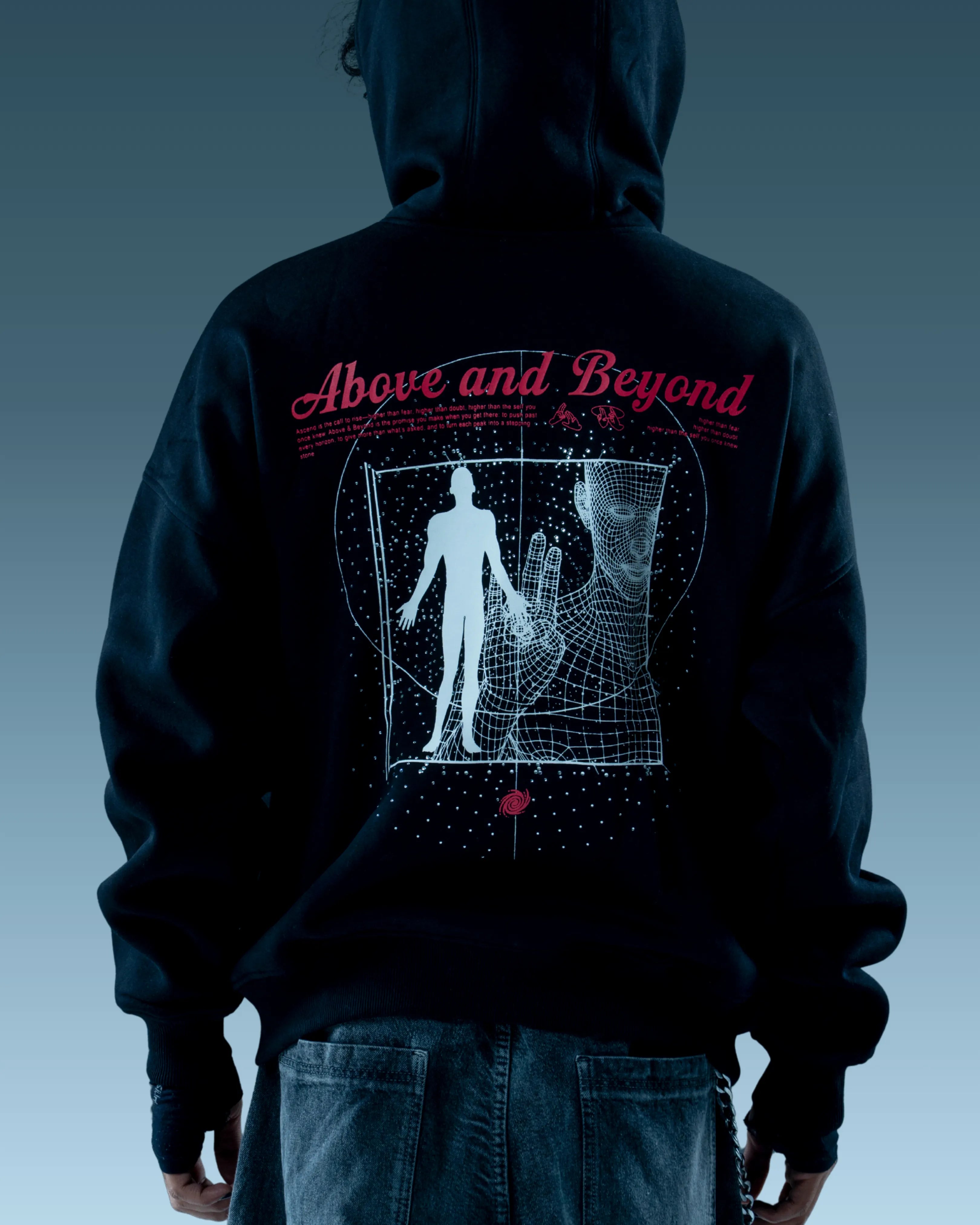 ANGEL OVERSIZED BLACK HOODIE