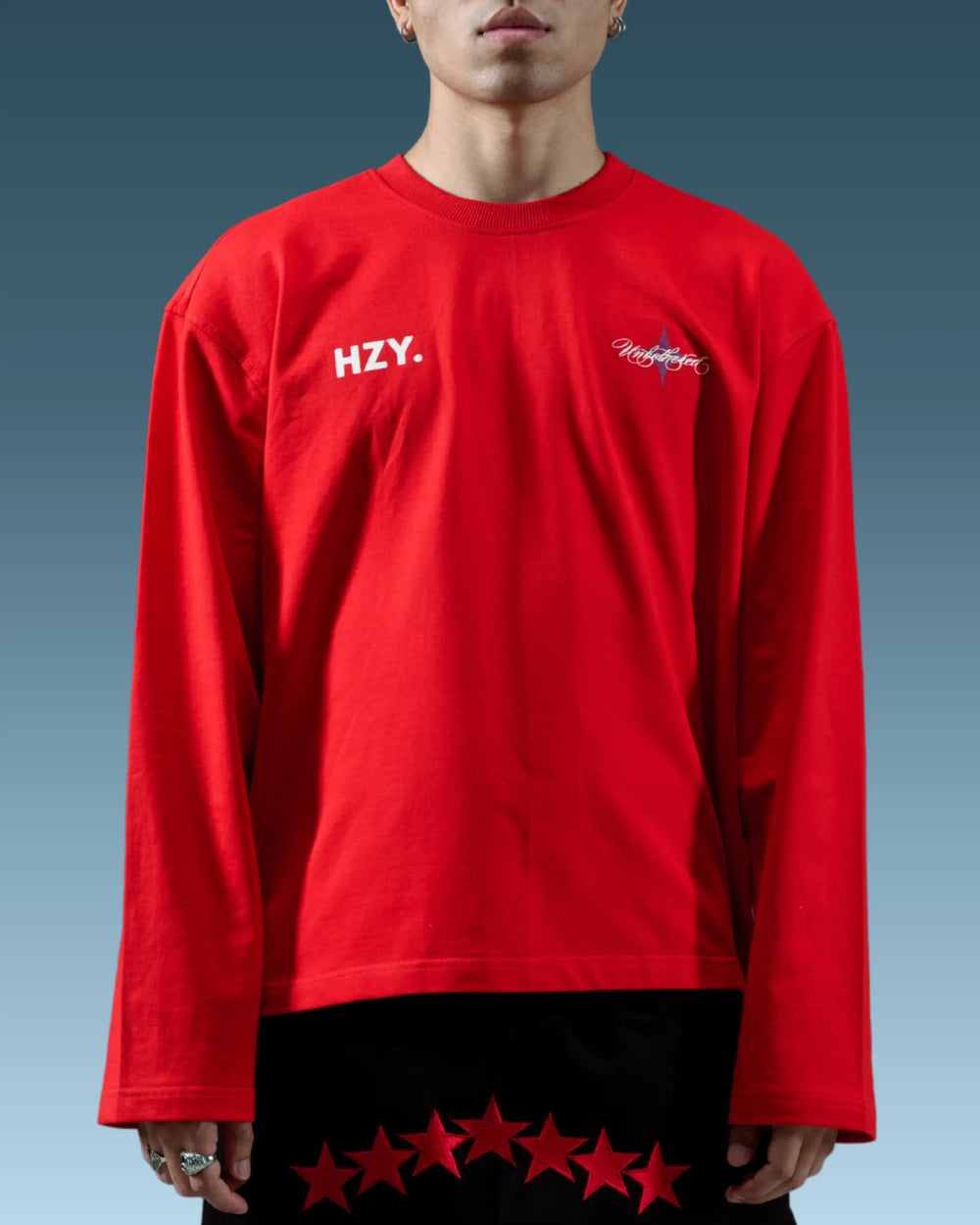 NO CRITICS RED FULL SLEEVE CROPPED TEE