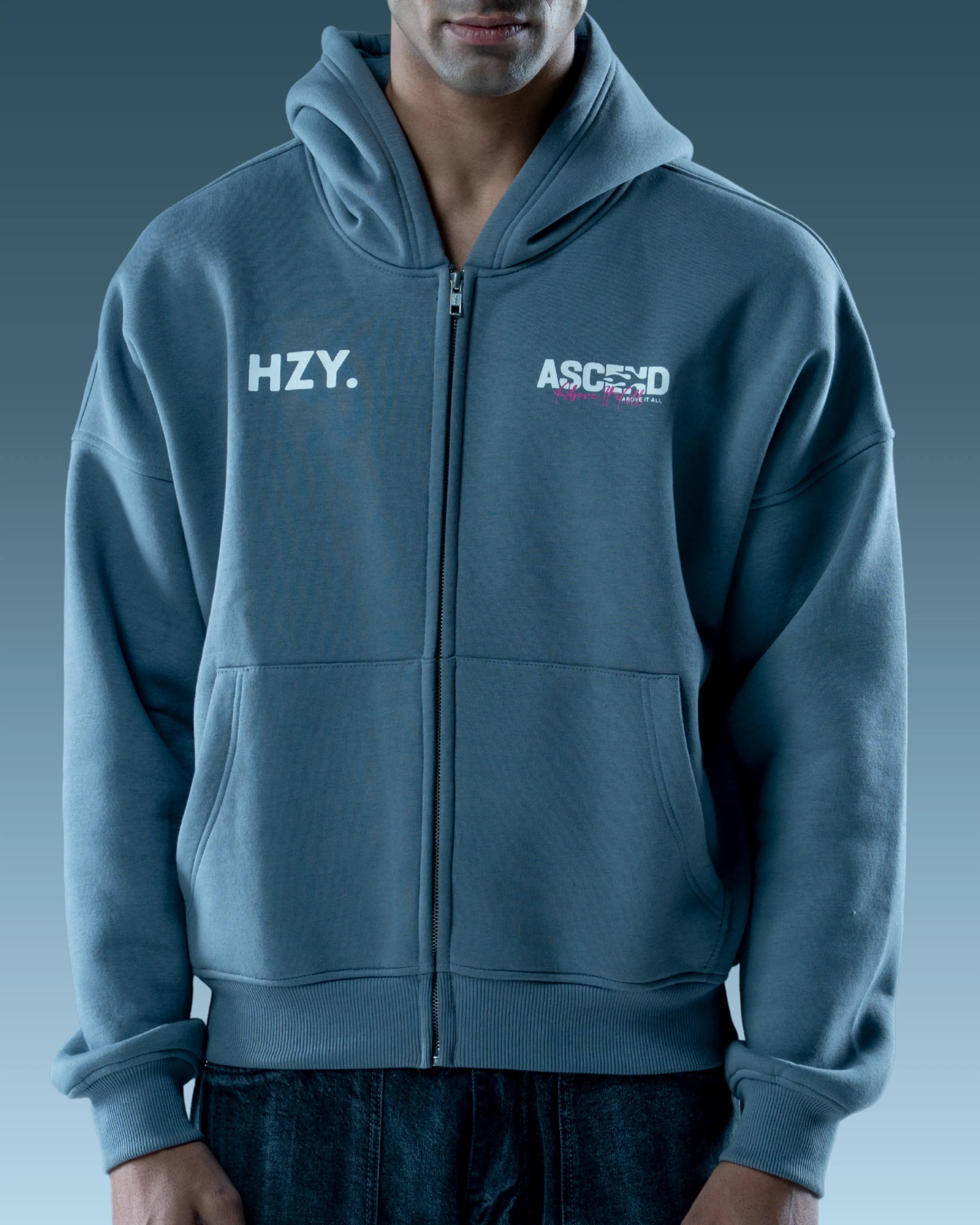 Premium Grey Zip Up Hoodie
