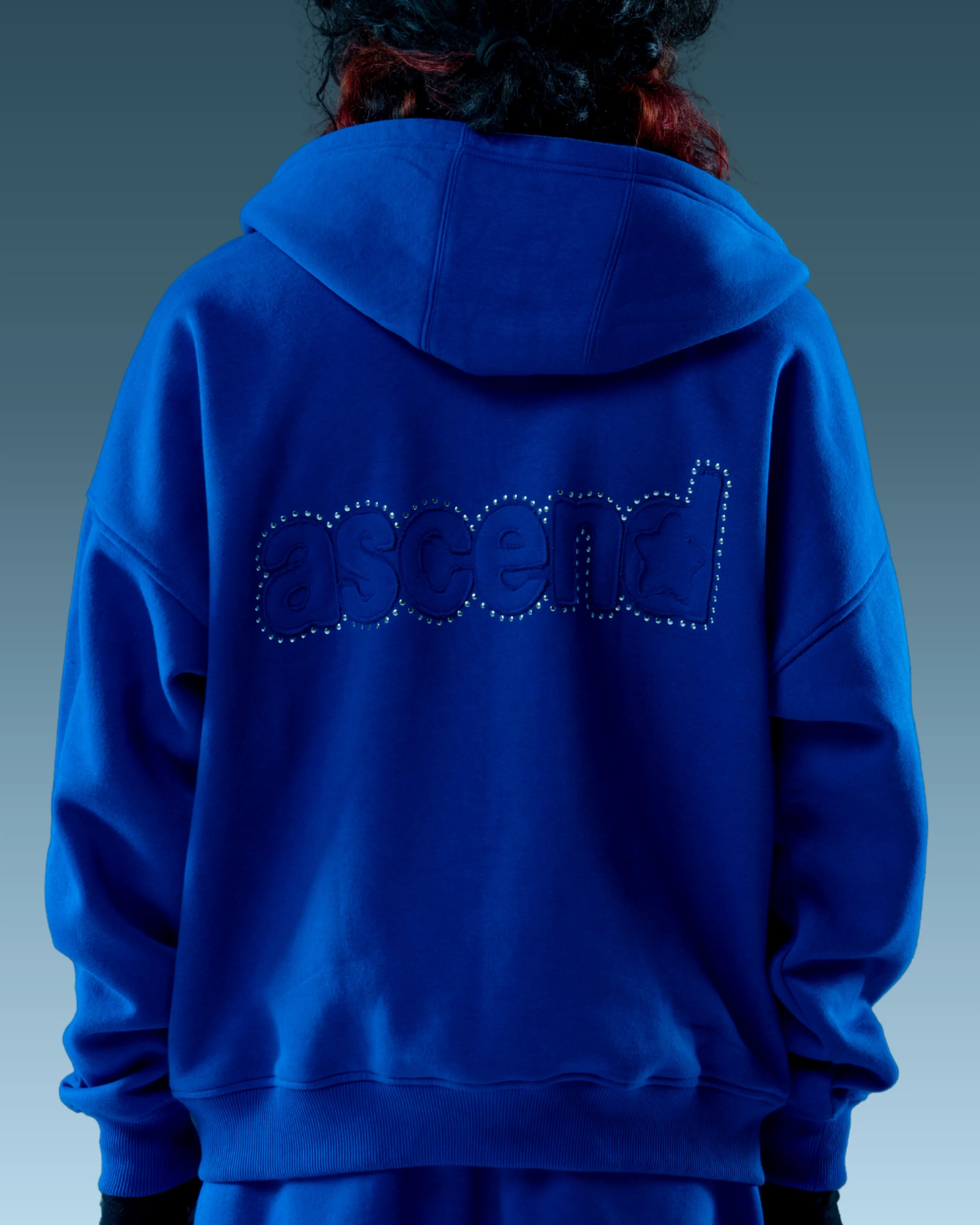 Cobalt Blue Unisex Zip Up Hoodie