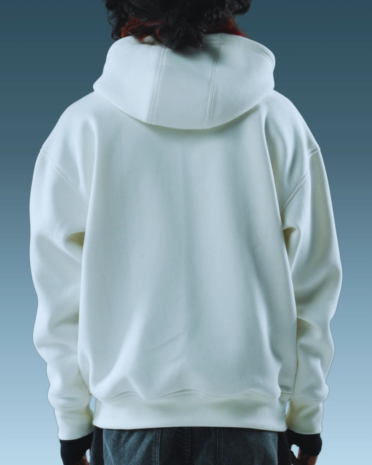 Unisex oversized white hoodie