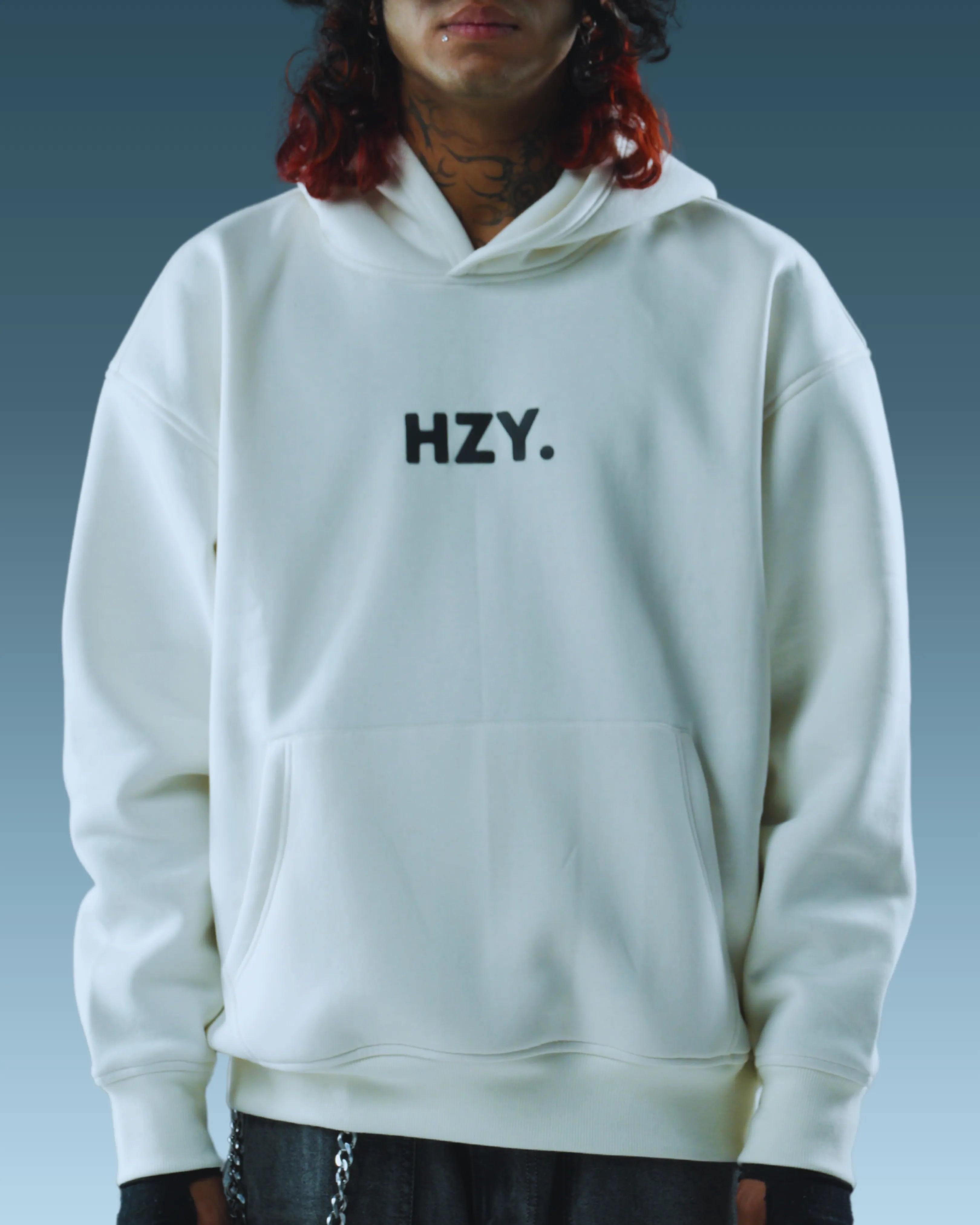 Premium plain white hoodie
