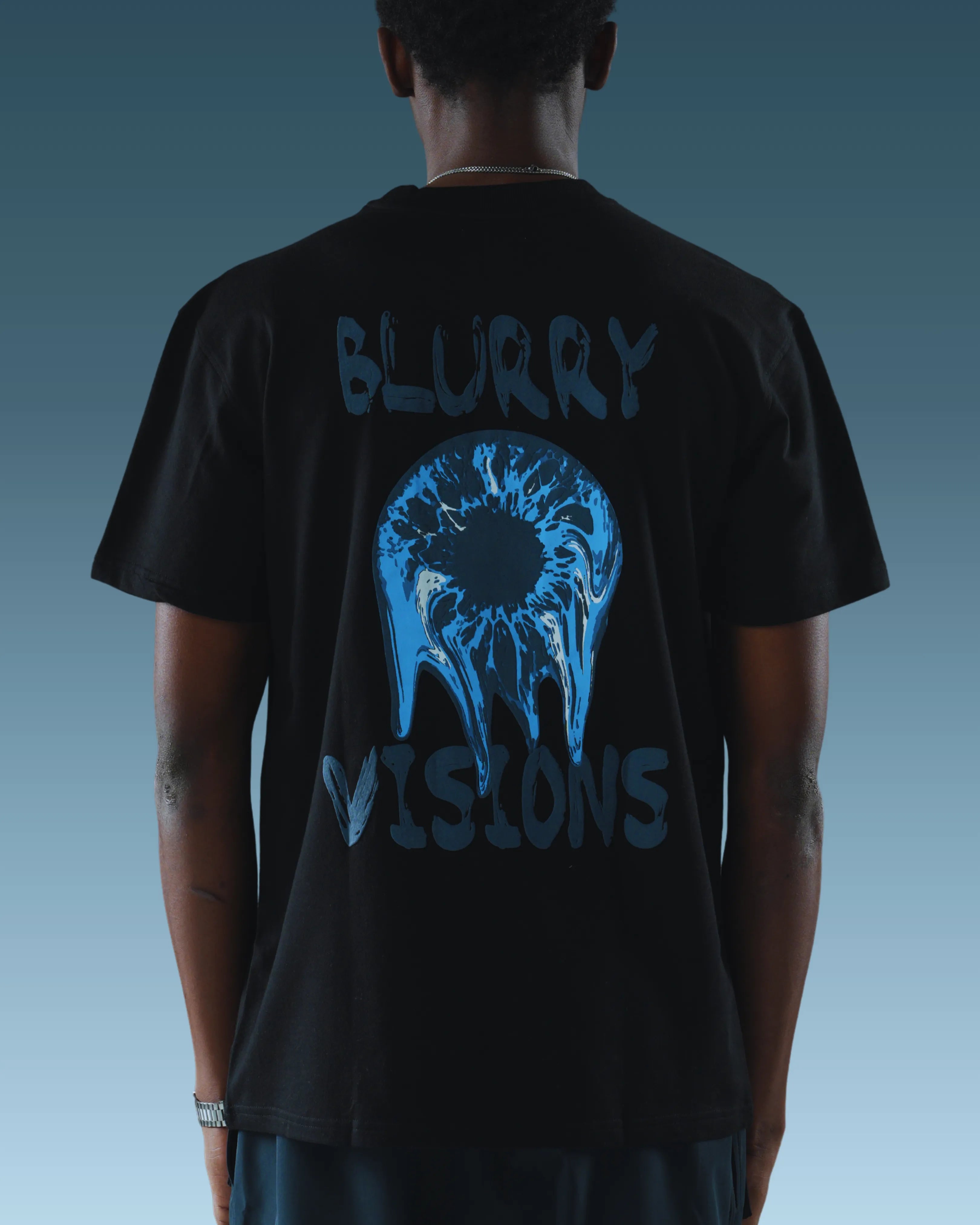Oversized printed black tee unisex