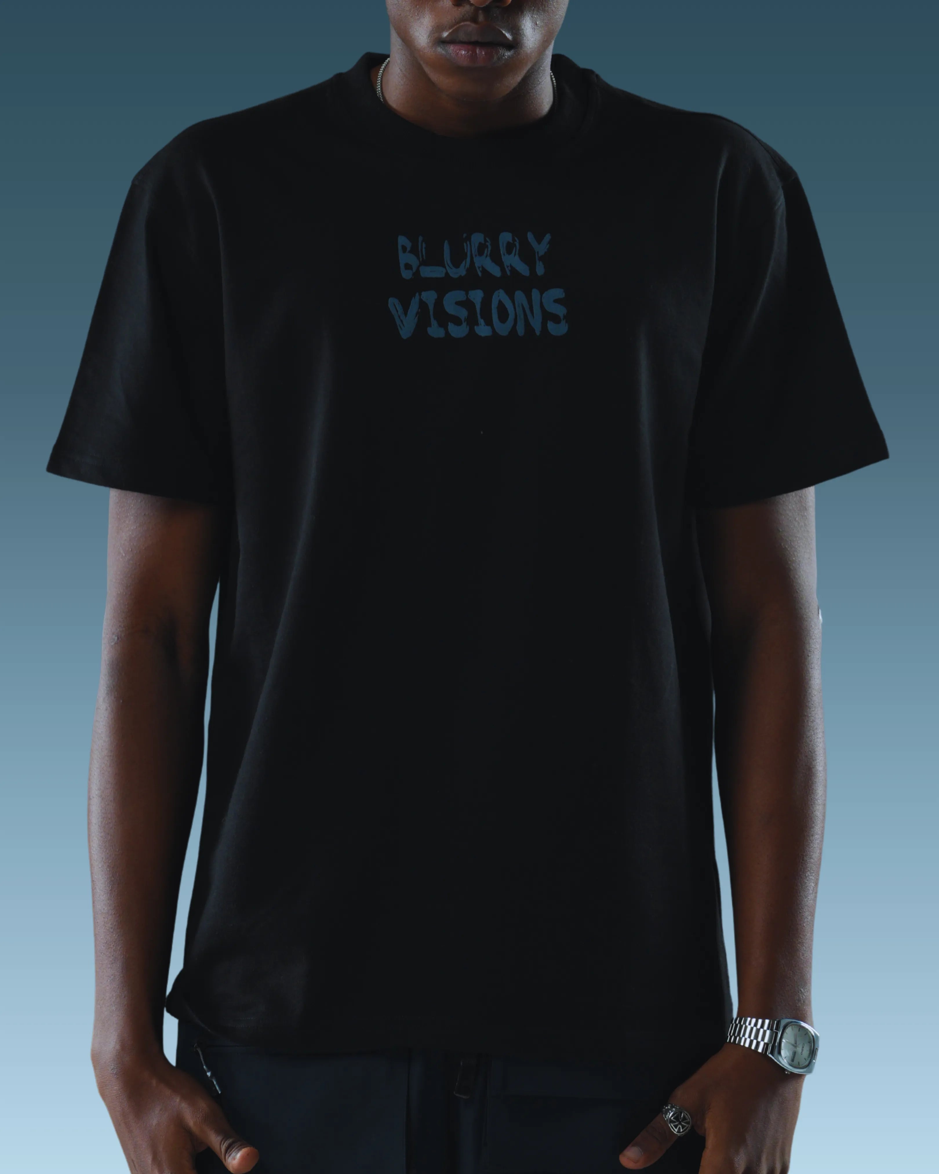 Cotton Black Oversized Graphic tshirt 