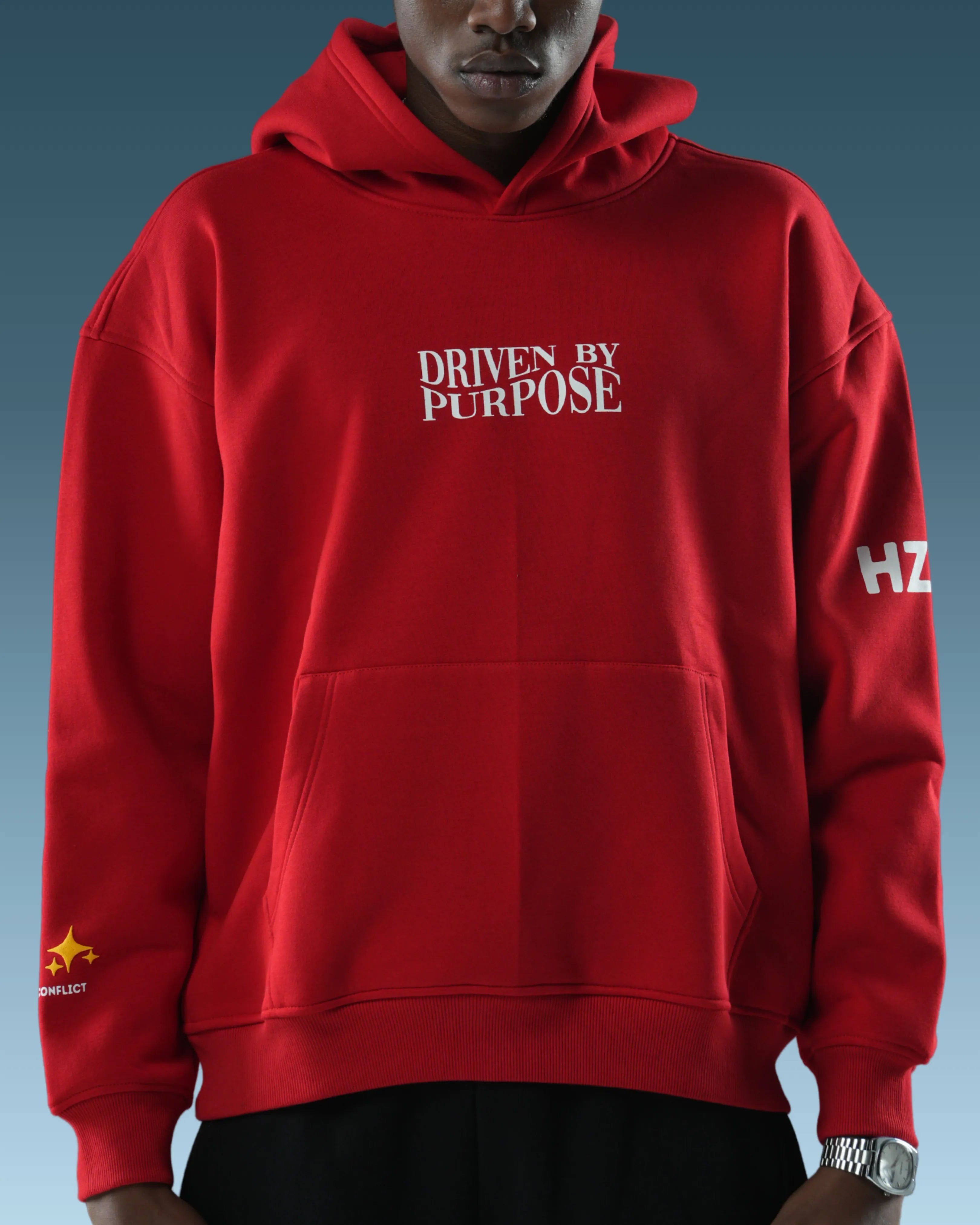 Unisex oversized red premium cotton hoodie