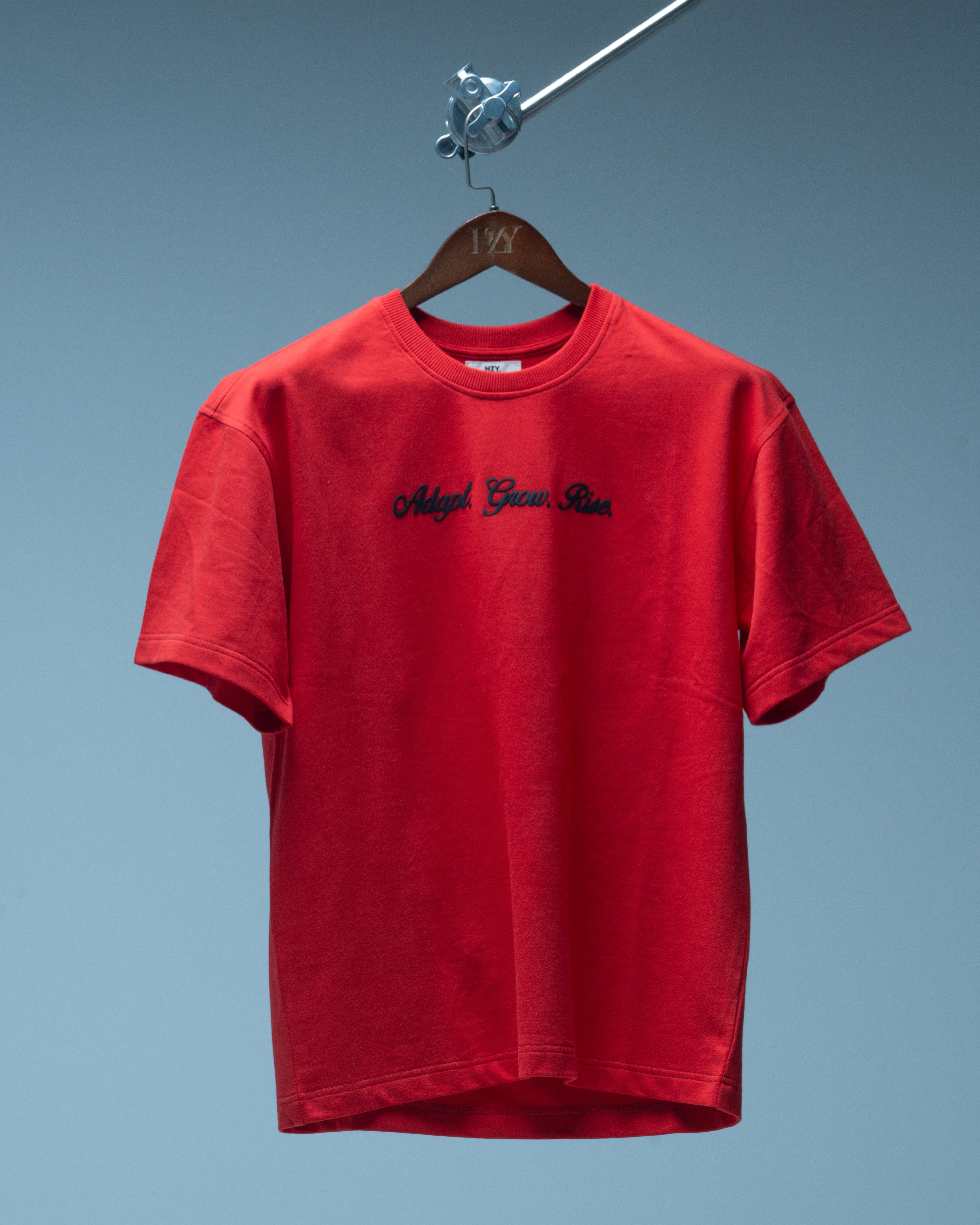 Evolve Eternal Bloom Red Oversized Embroidered Tshirt | HZY