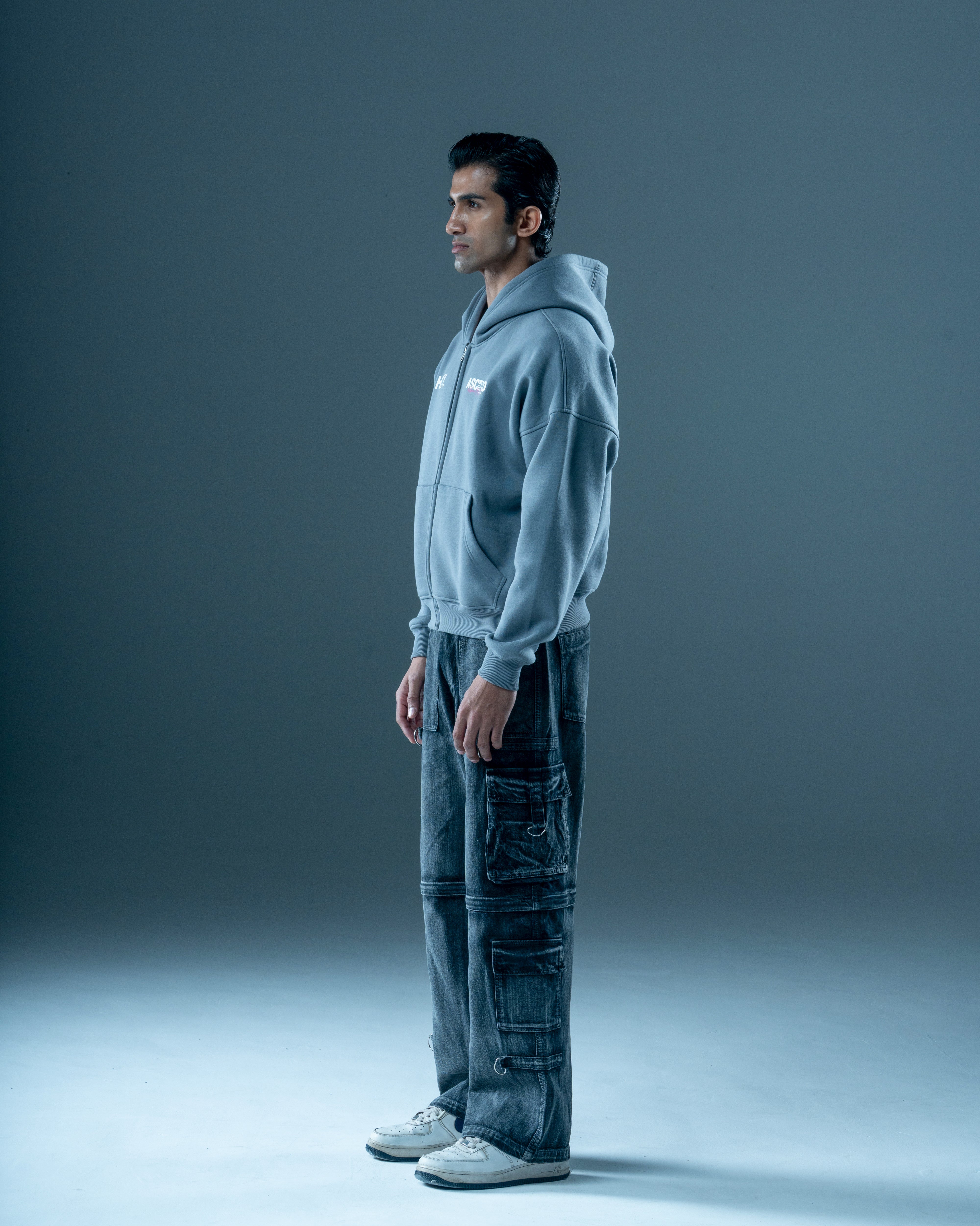AIA GREY ZIP-UP HOODIE-thumbmail-2