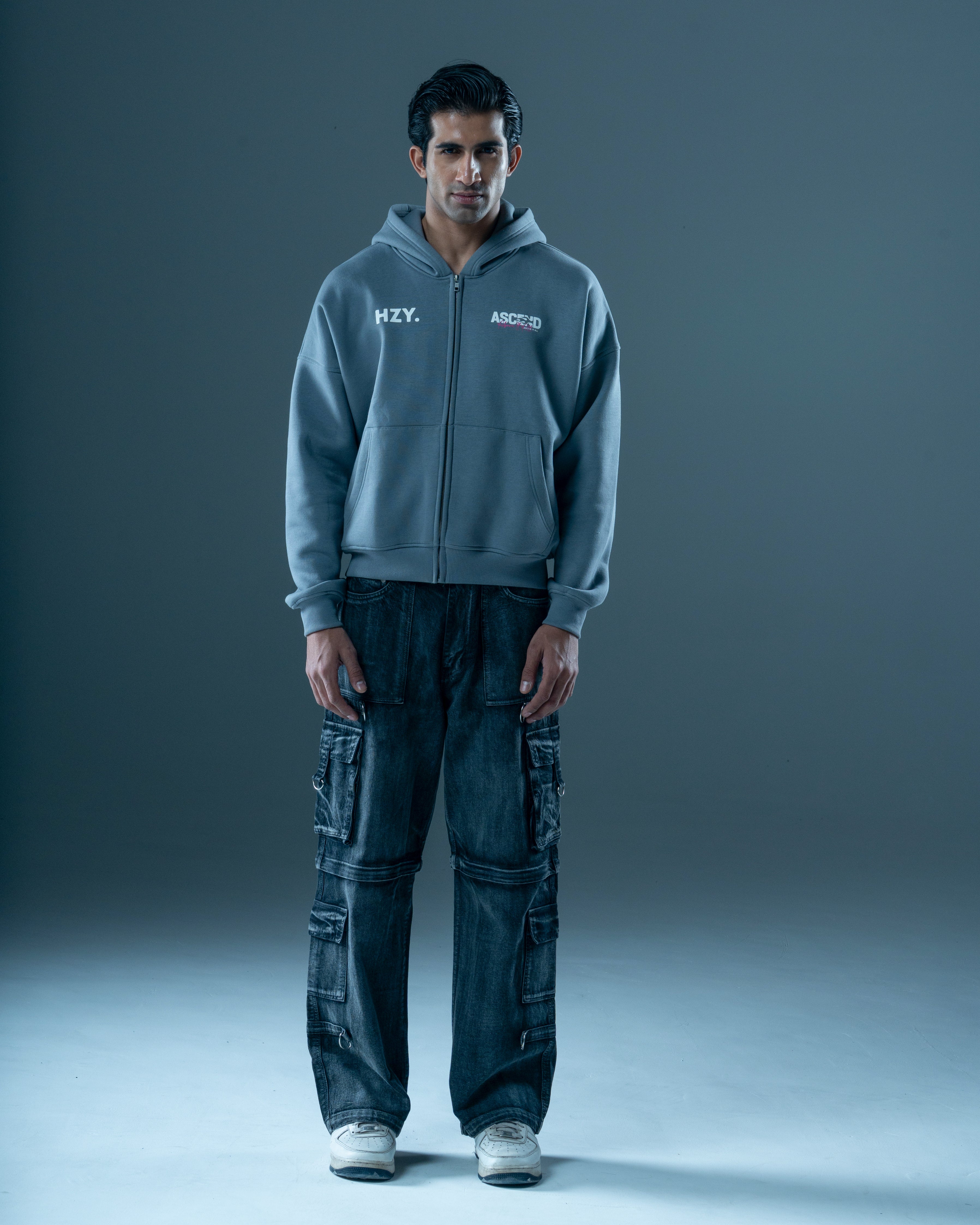 AIA GREY ZIP-UP HOODIE