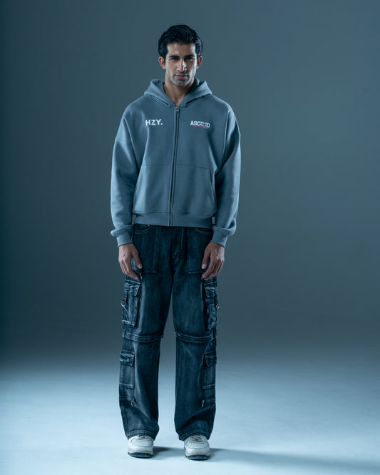 AIA GREY ZIP-UP HOODIE