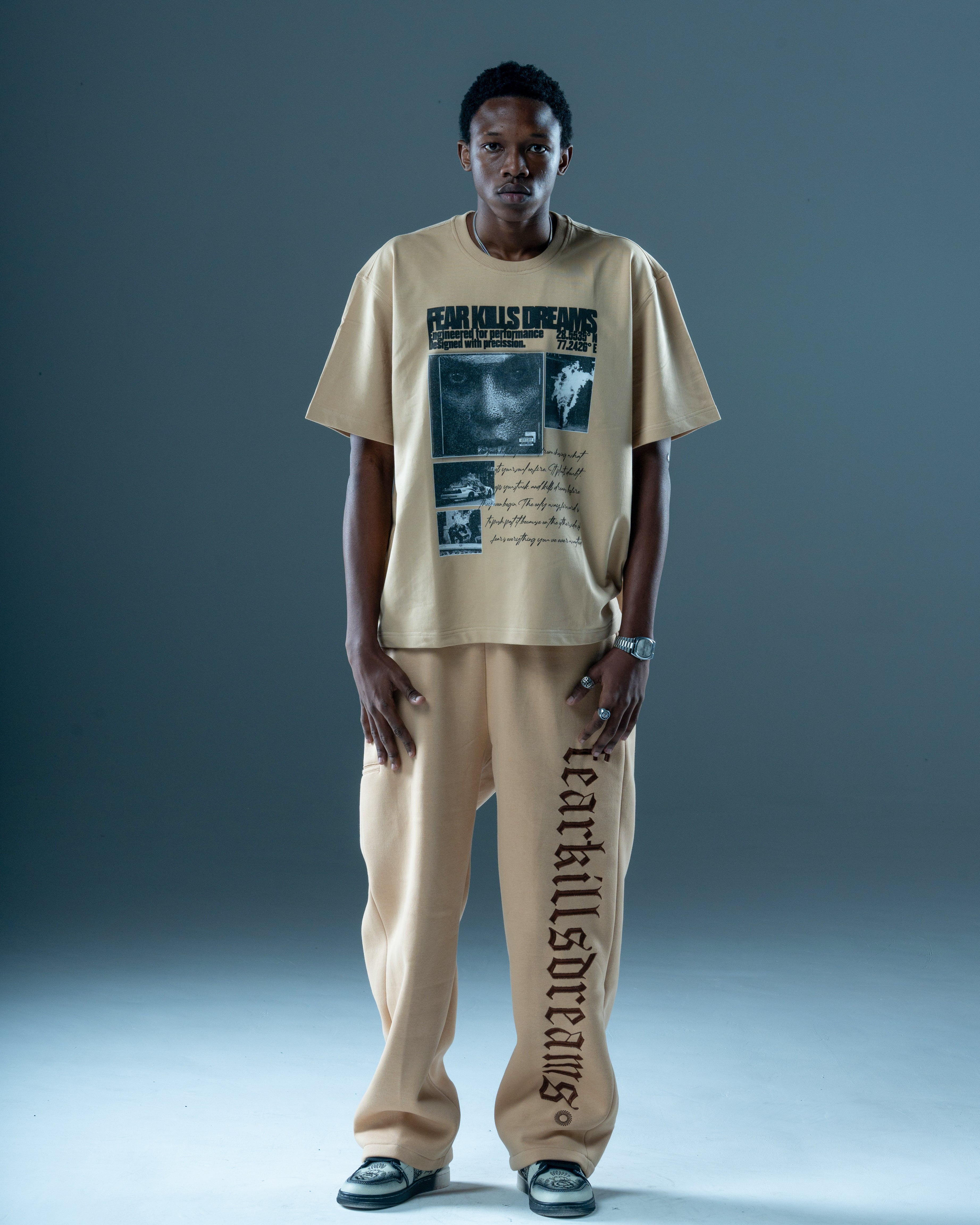 PRINT BEIGE OVERSIZED TEE