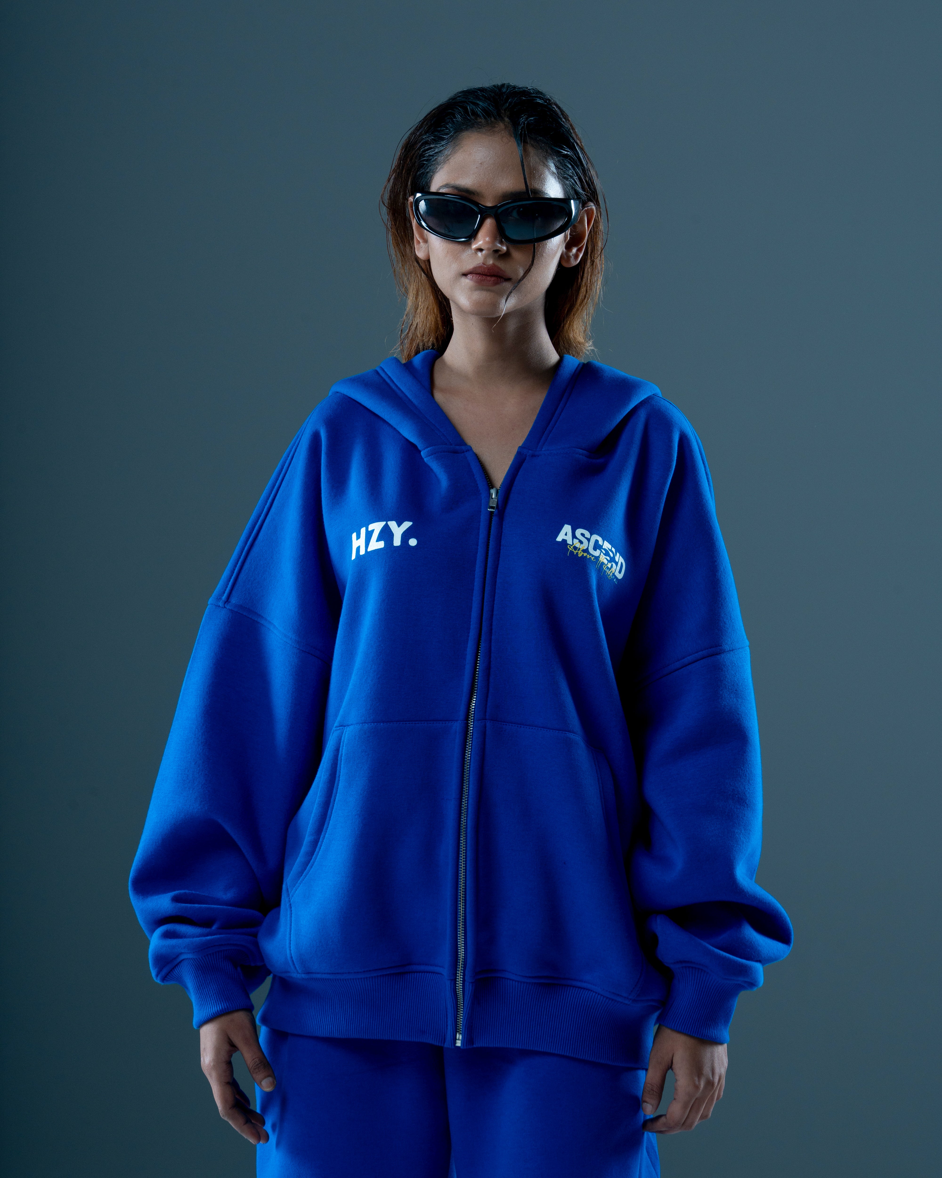 AIA COBALT BLUE ZIP-UP HOODIE-thumbmail-5
