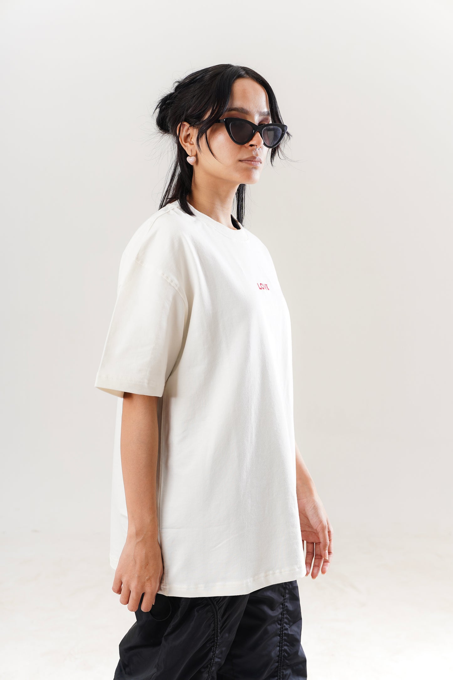 Love White Oversized Tee