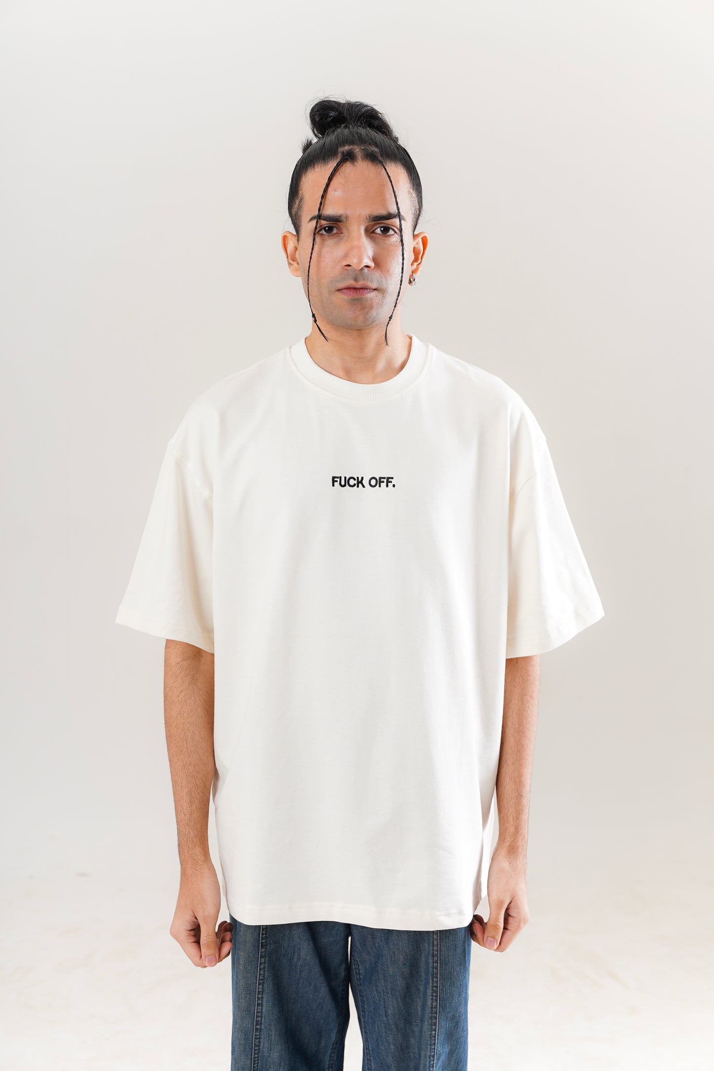 White F**k Off Oversized Tee