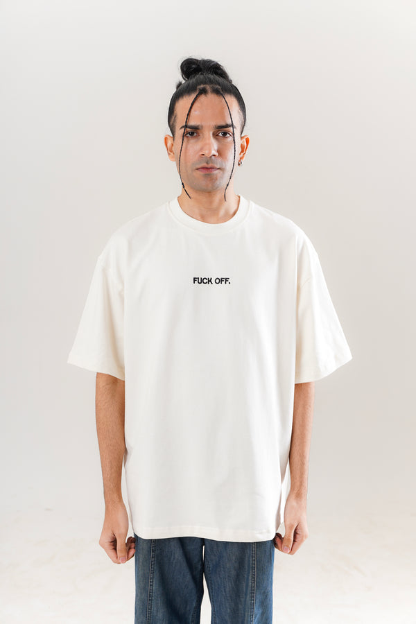 White F**k Off Oversized Tee