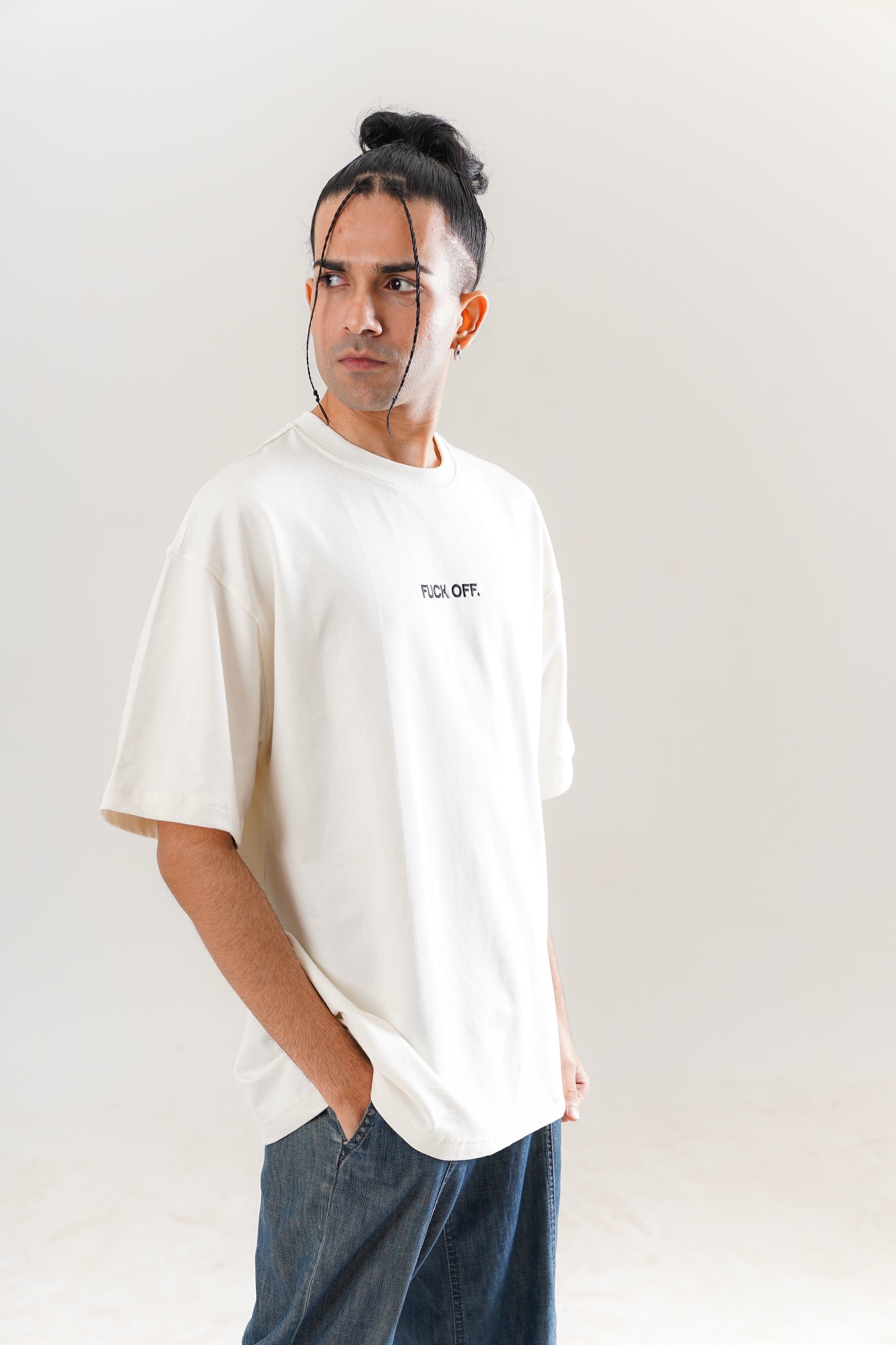 White F**k Off Oversized Tee