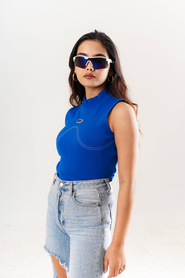 Basic Blue Crop Top – Calm & Casual