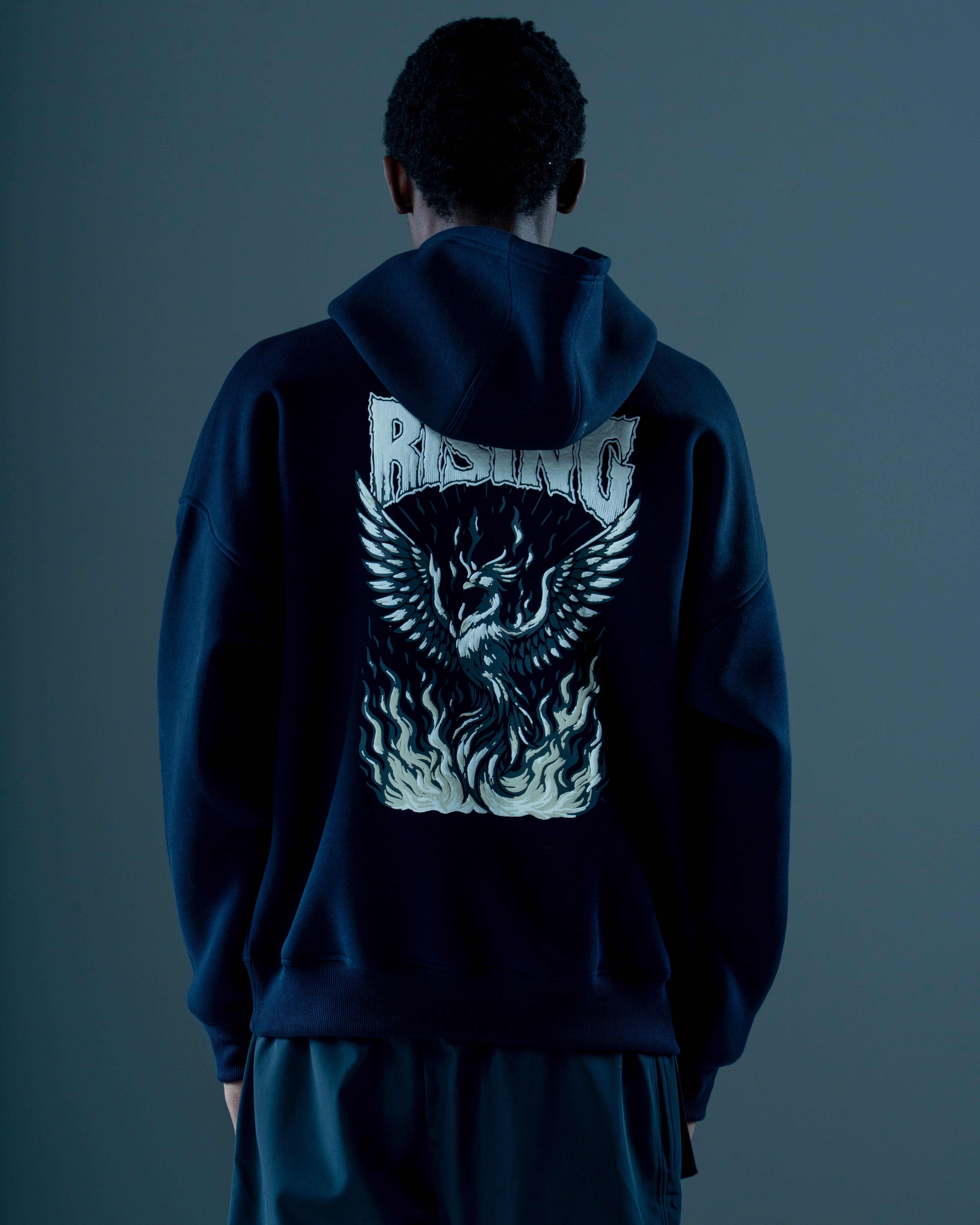 RISING OVERSIZED NAVY HOODIE-thumbmail-4