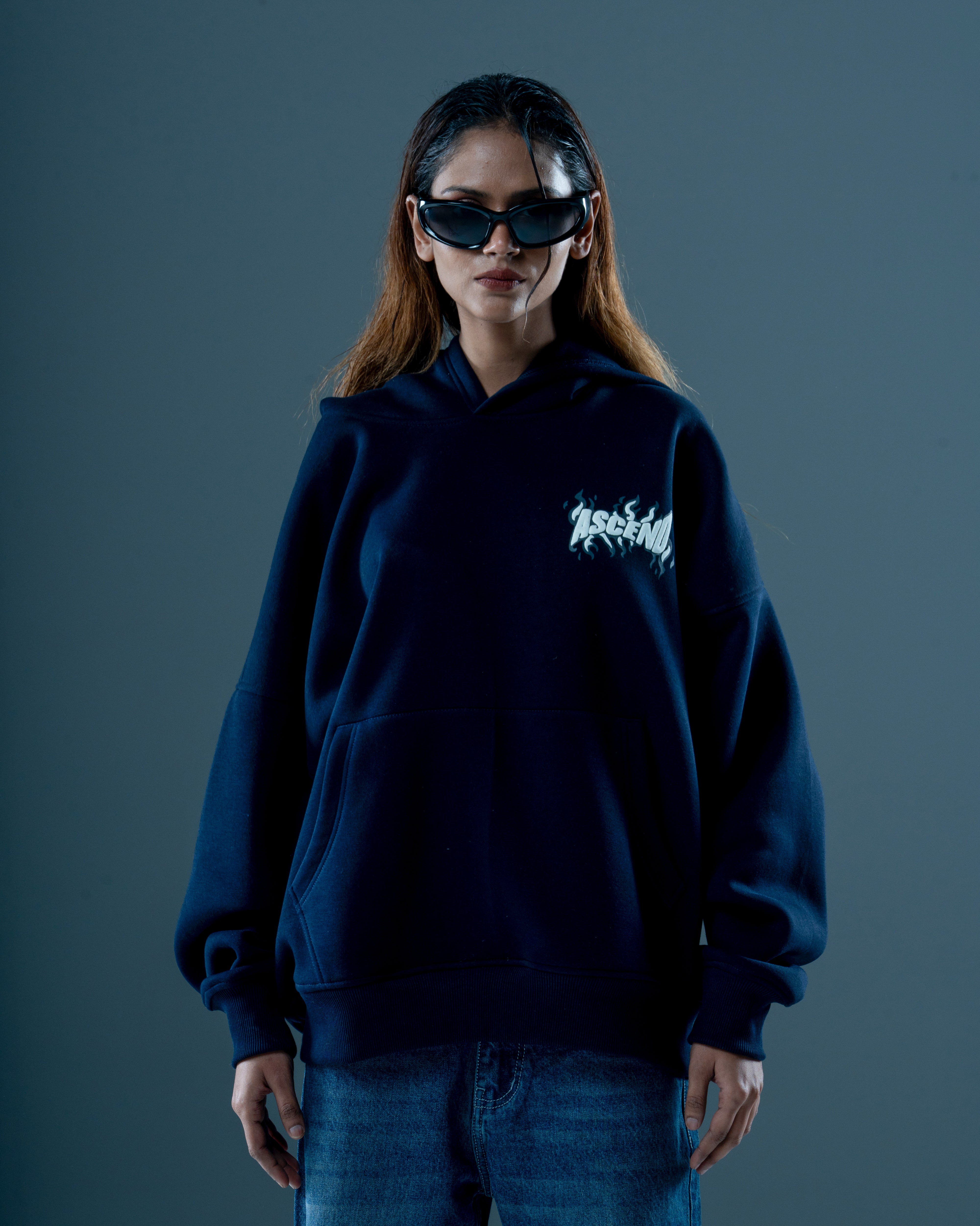 RISING OVERSIZED NAVY HOODIE-thumbmail-6