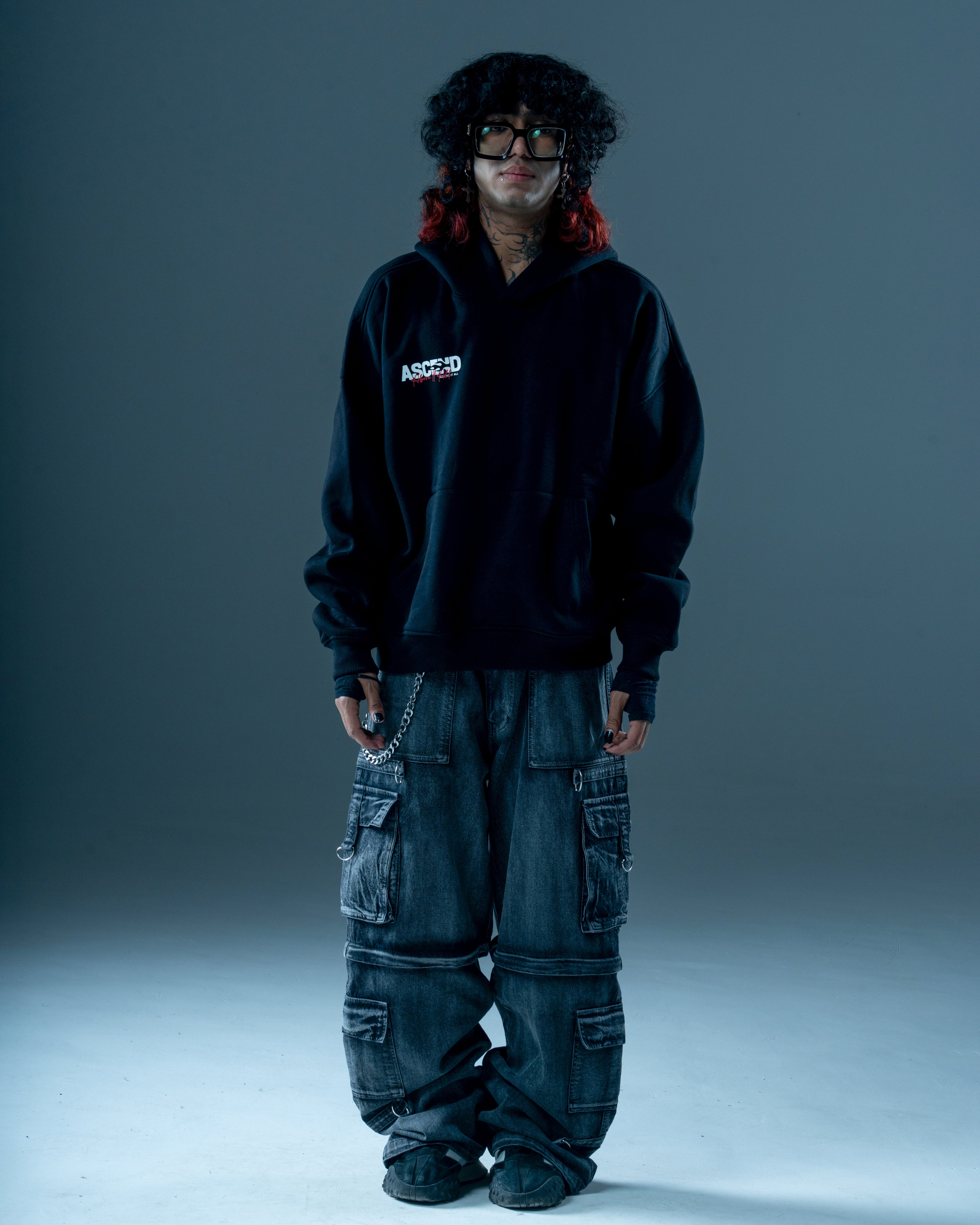 A&B OVERSIZED BLACK HOODIE