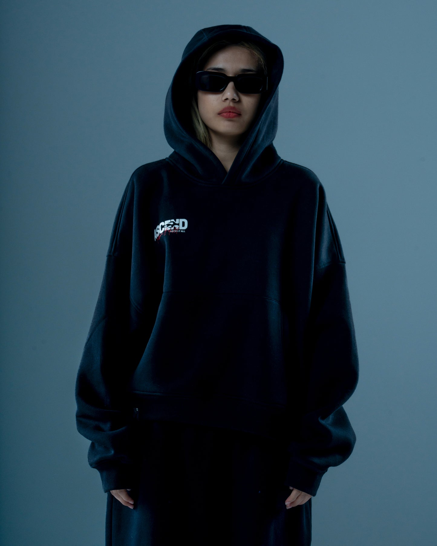 A&B OVERSIZED BLACK HOODIE