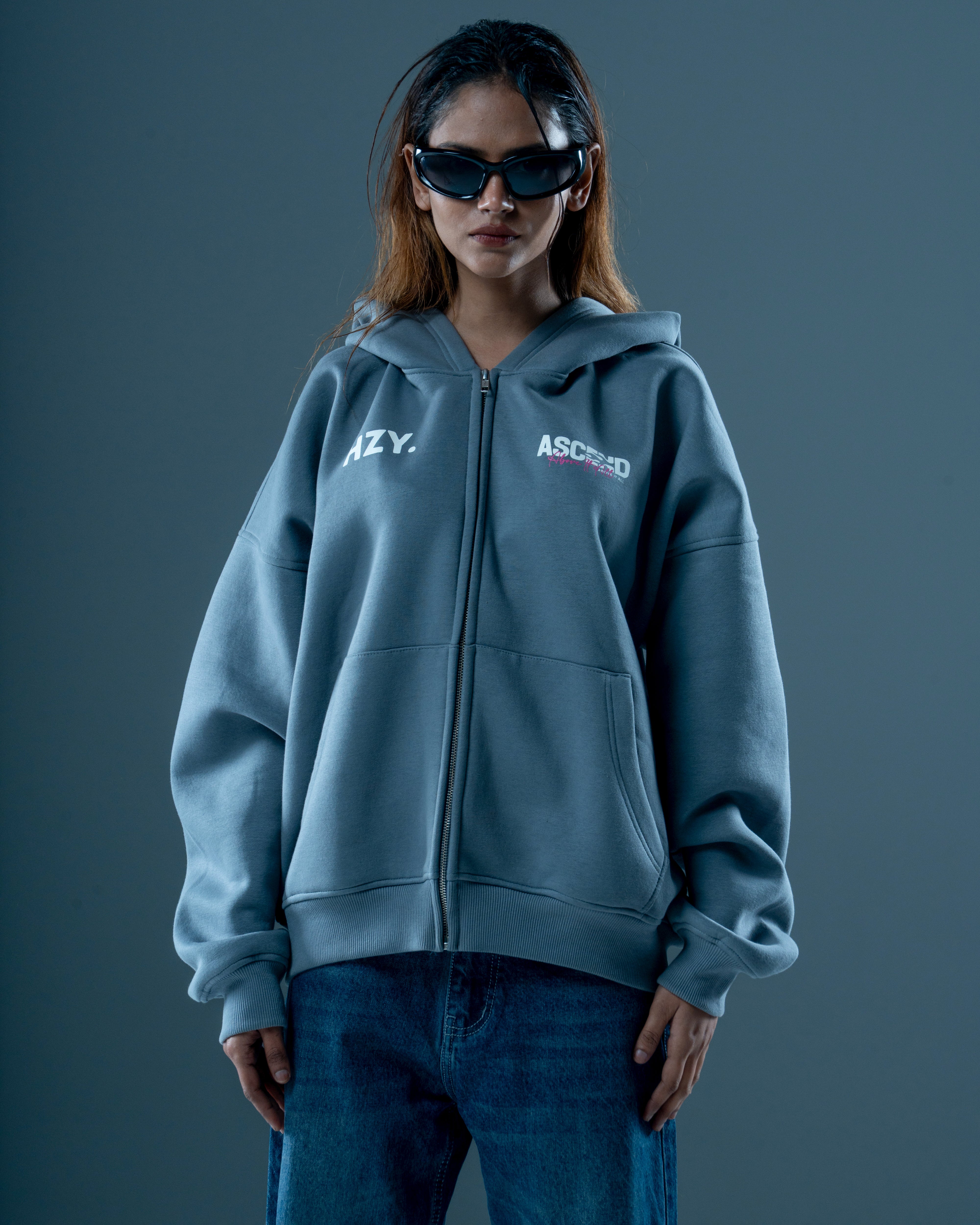 AIA GREY ZIP-UP HOODIE-thumbmail-5
