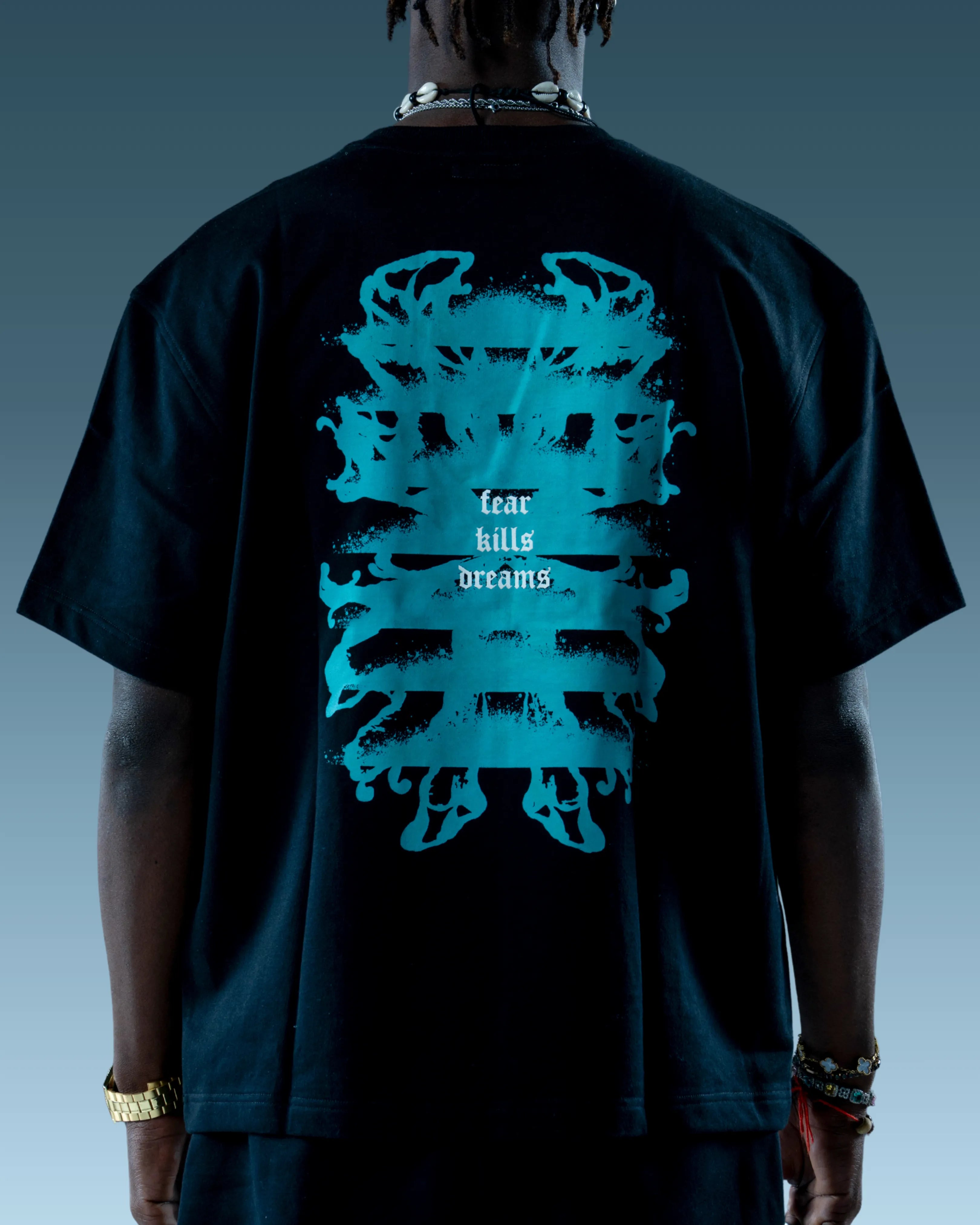 Black printed oversized tee premium